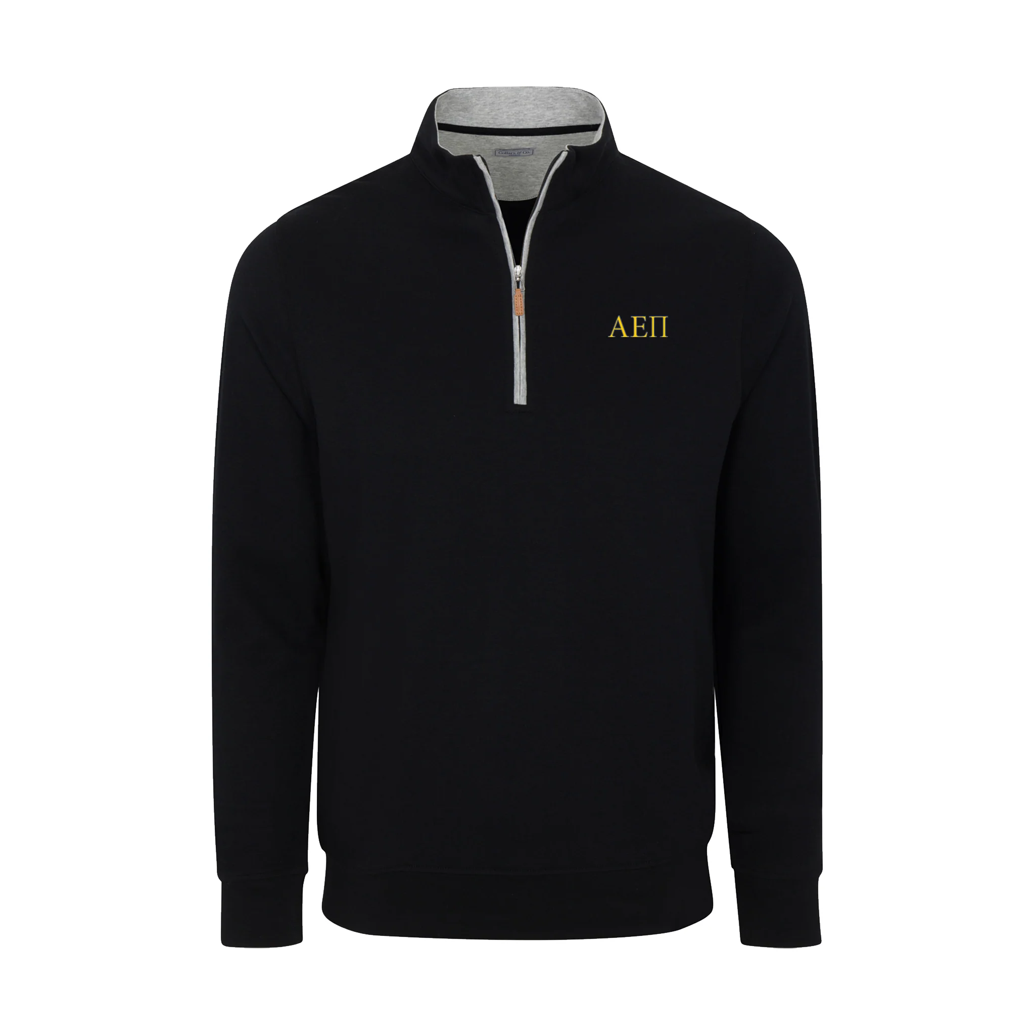Alpha Epsilon Pi Black Heather Cloud Cotton Quarter Zip Pullover