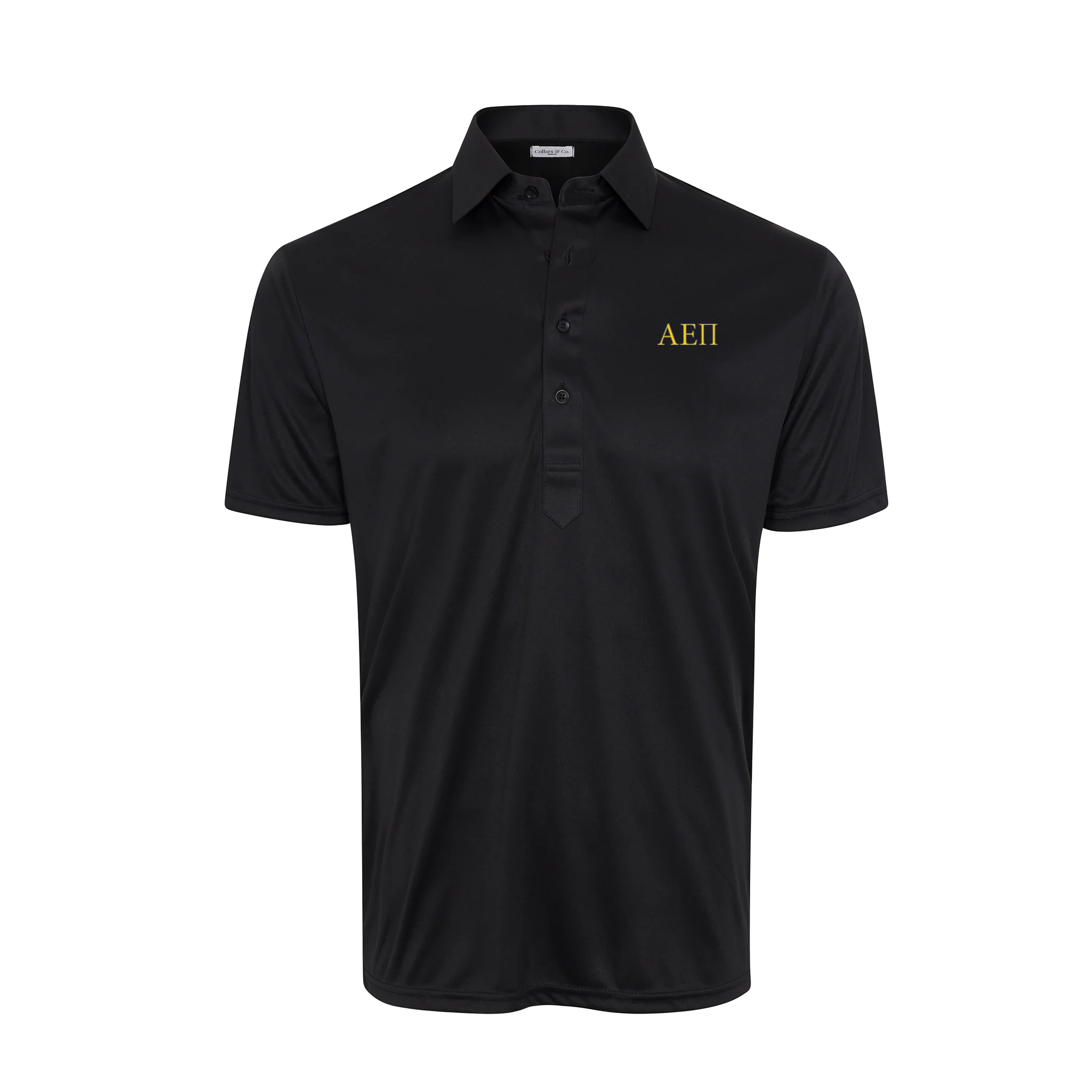 Alpha Epsilon Pi Semi-Spread Collar Polo Black