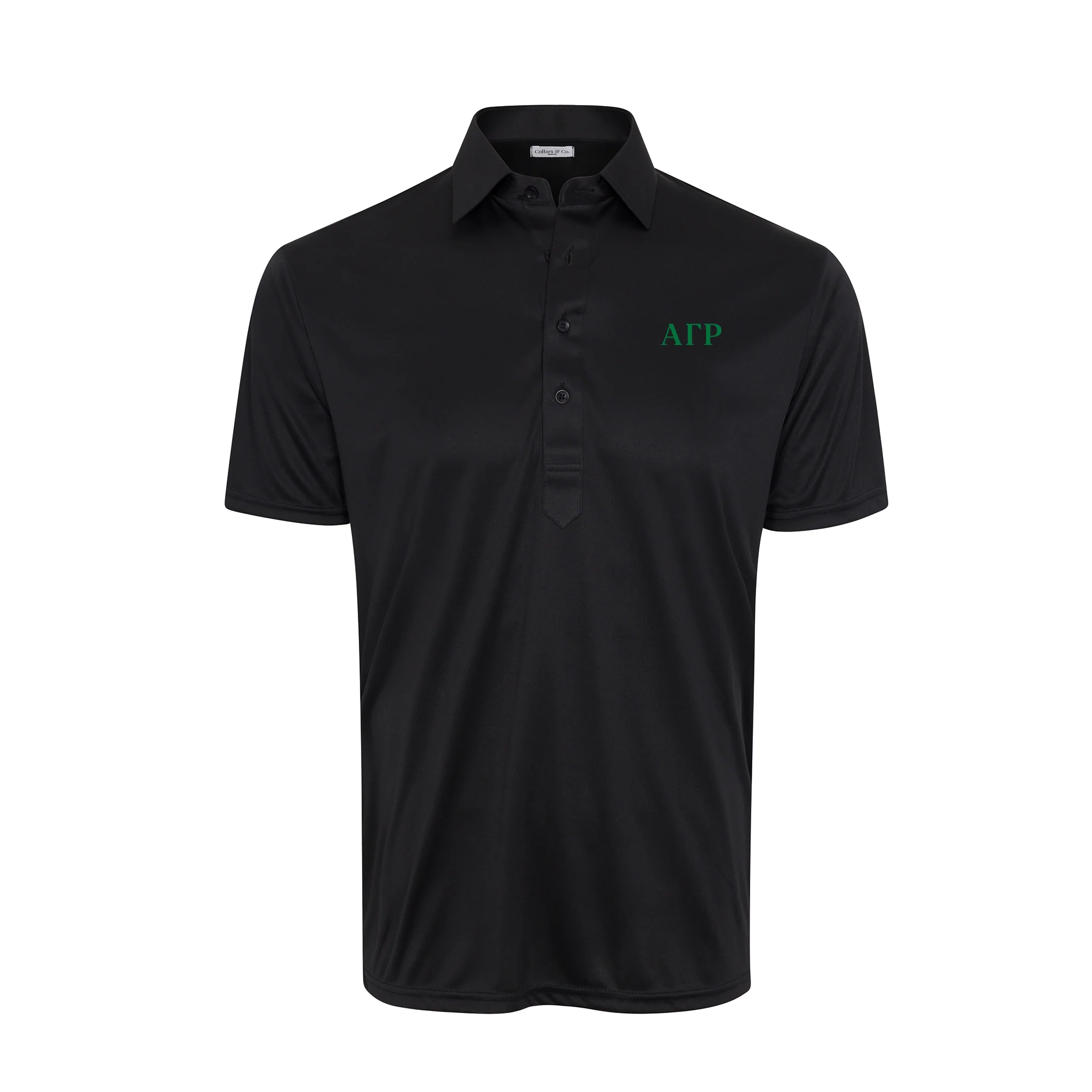 Alpha Gamma Rho Semi-Spread Collar Polo Black