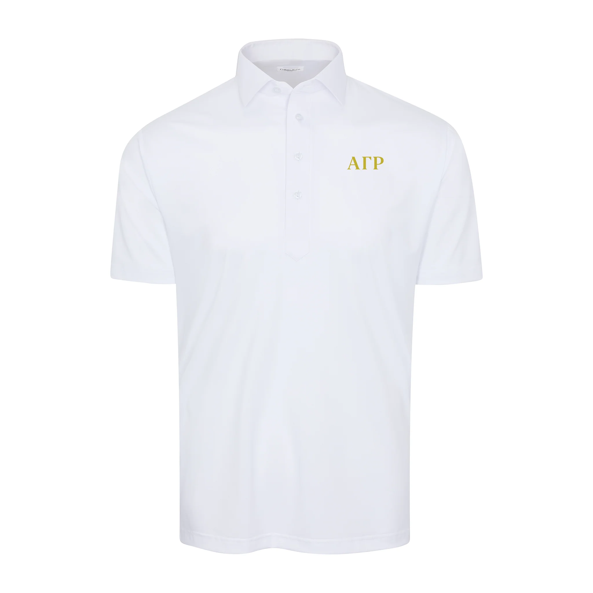 Alpha Gamma Rho Semi-Spread Collar Polo White