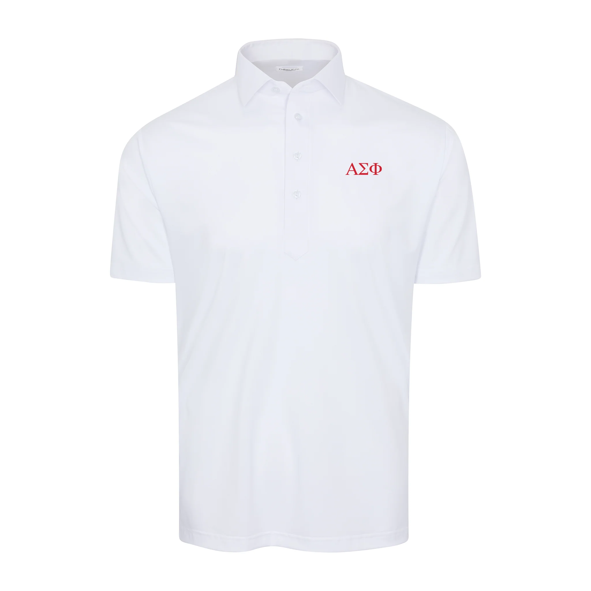 Alpha Sigma Phi Semi-Spread Collar Polo White