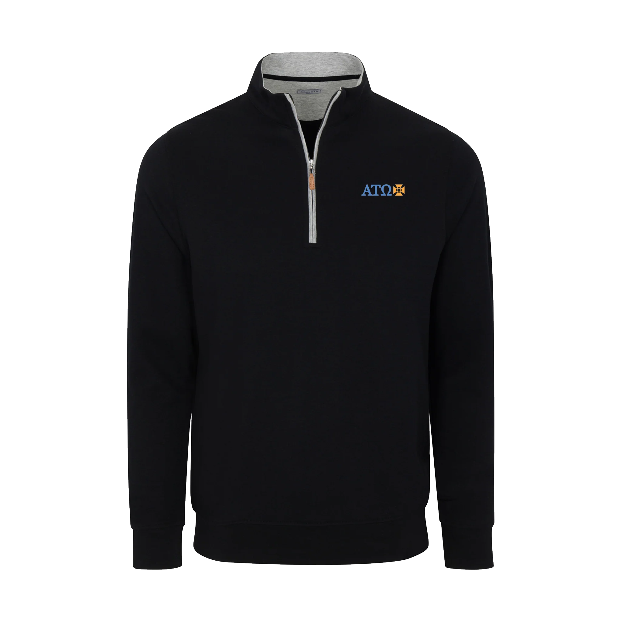 Alpha Tau Omega Black Heather Cloud Cotton Quarter Zip Pullover