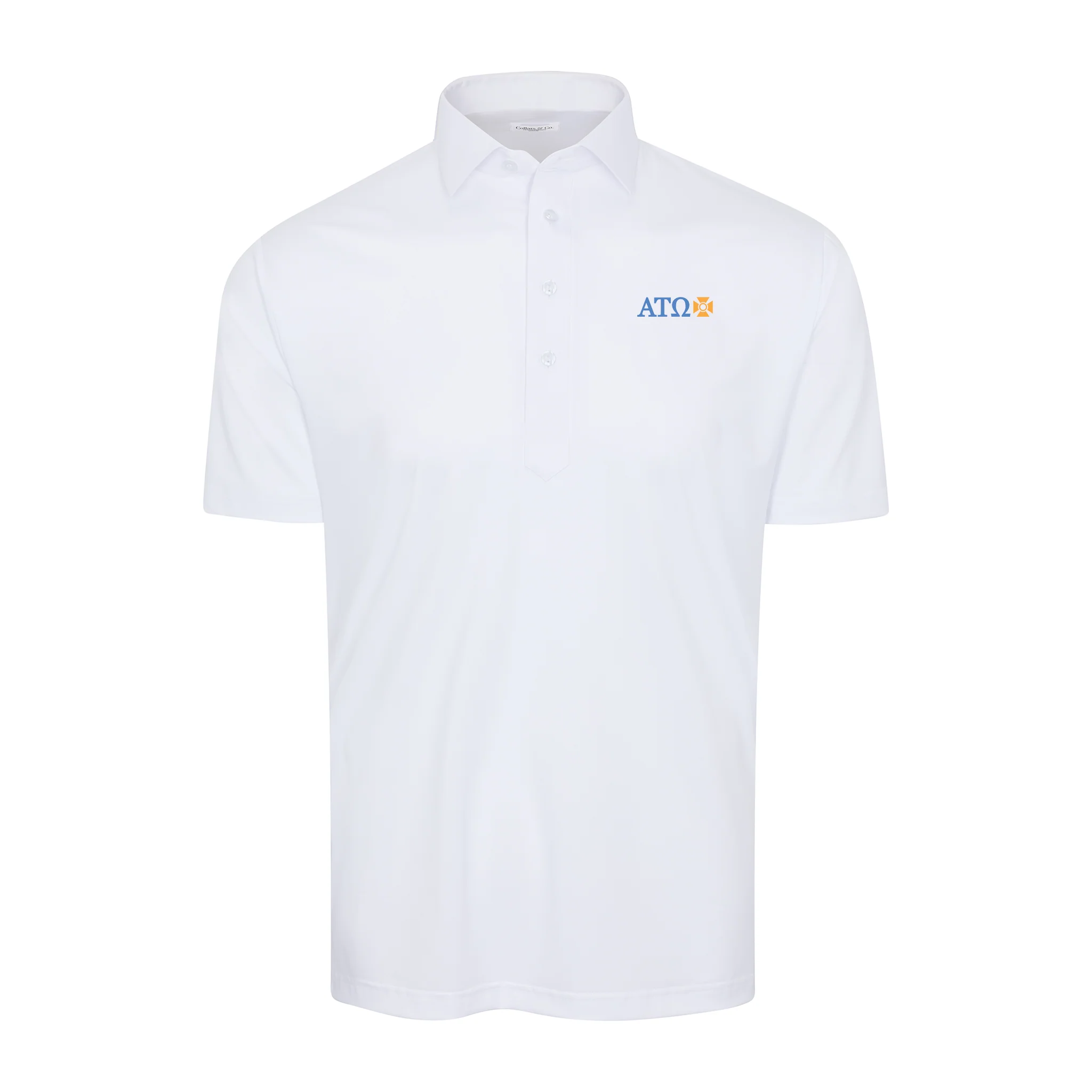 Alpha Tau Omega Semi-Spread Collar Polo White