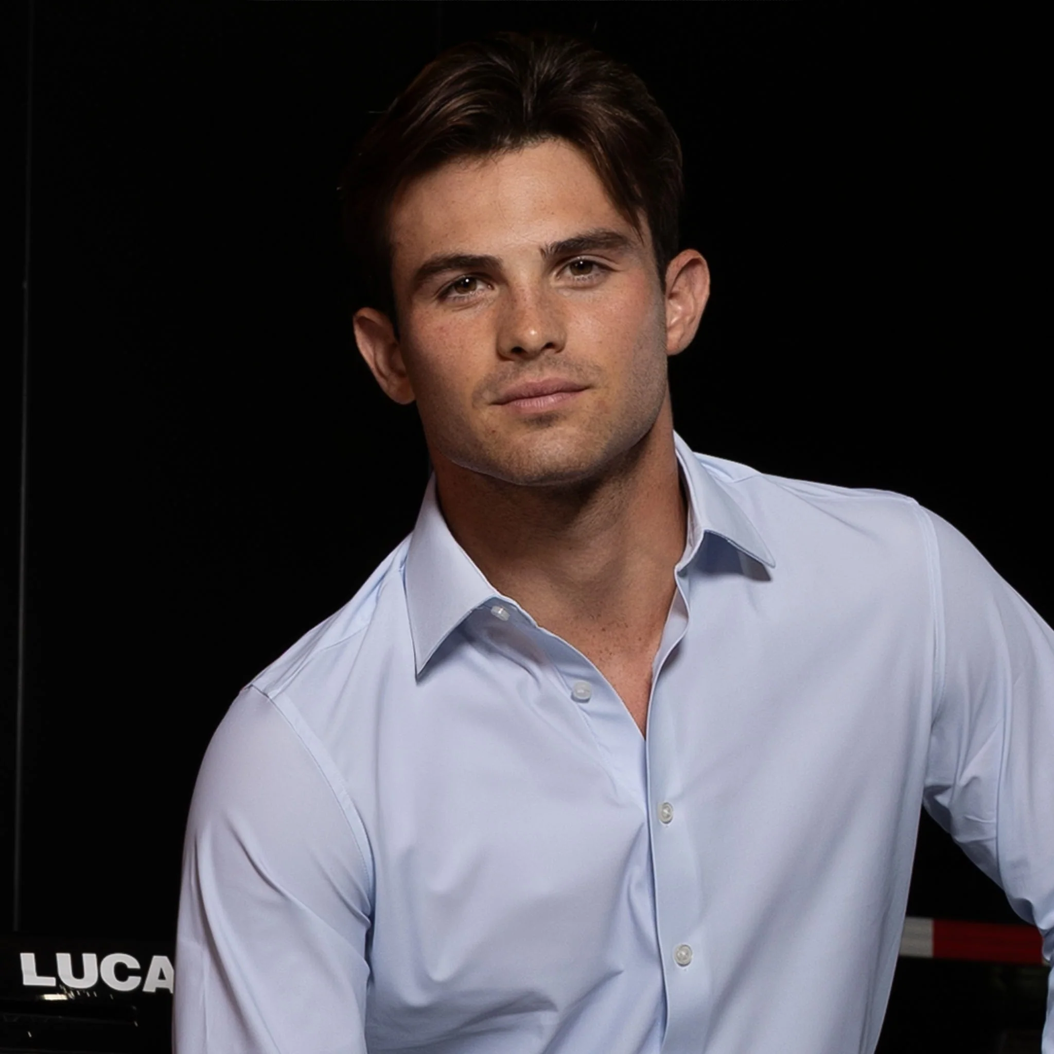 Apex Performance Dress Shirt Semi-Spread Collar Glacier Blue Twill - Image 4