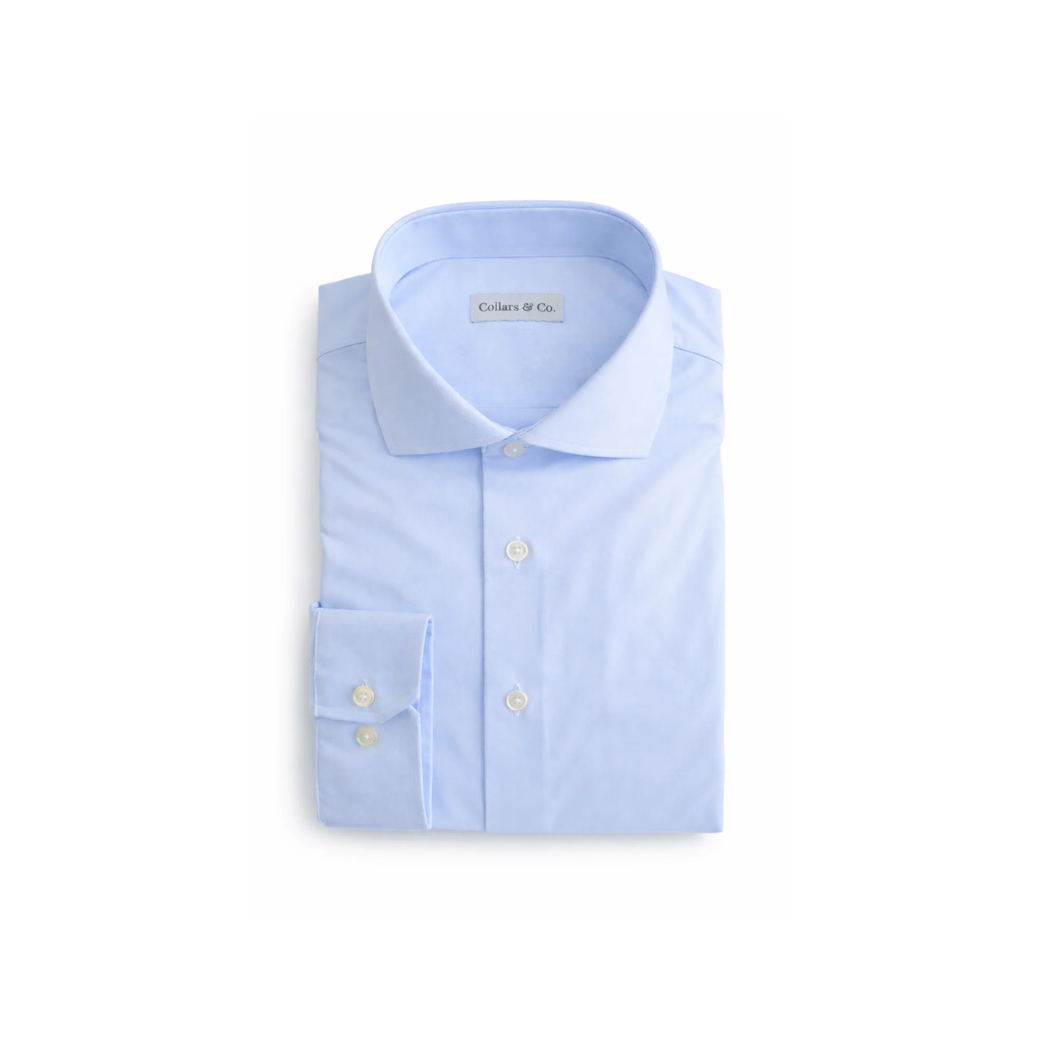 Apex Performance Dress Shirt Italian Spread Collar Glacier Blue Twill - Image 7