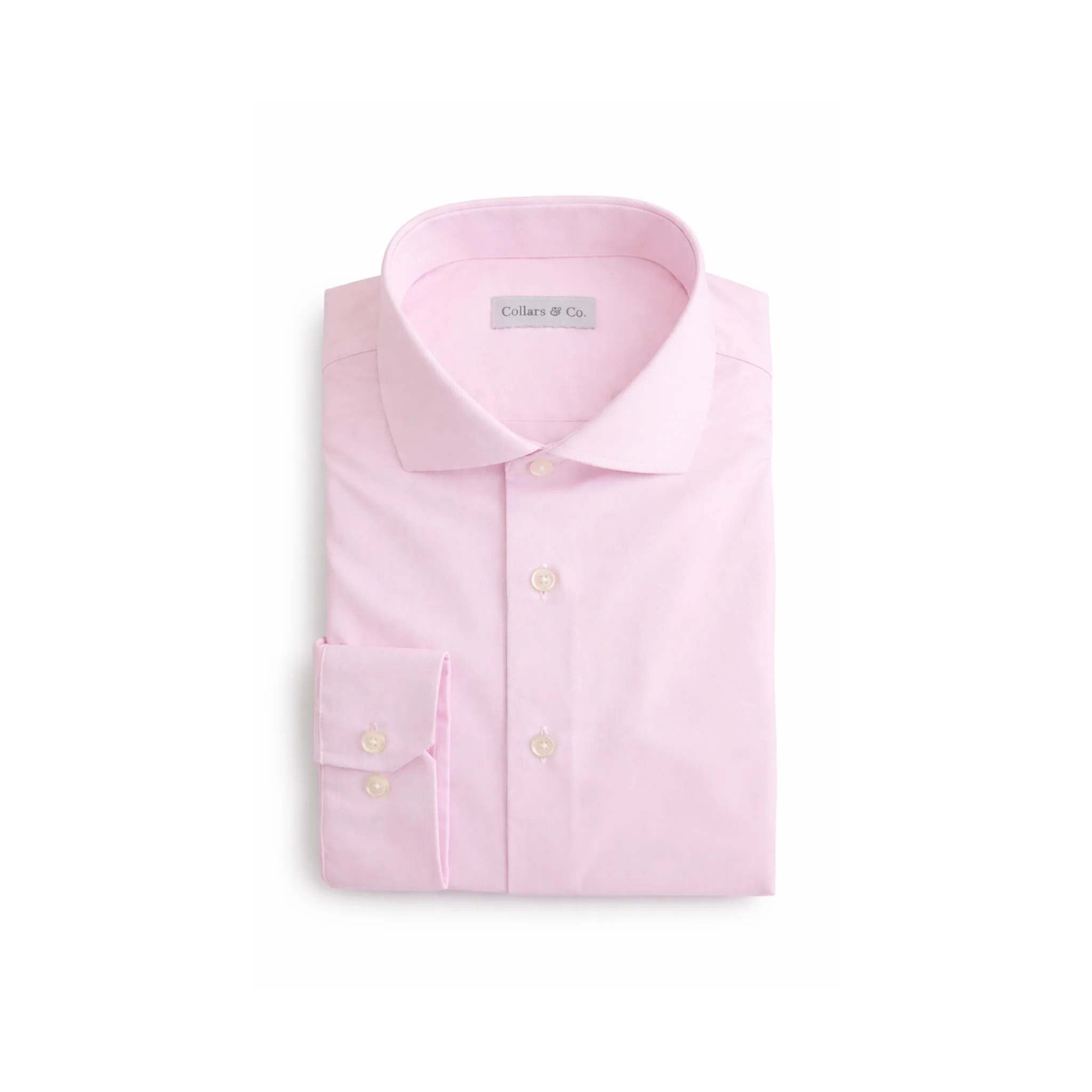 Apex Performance Dress Shirt Italian Spread Collar Light Pink Twill - Image 5