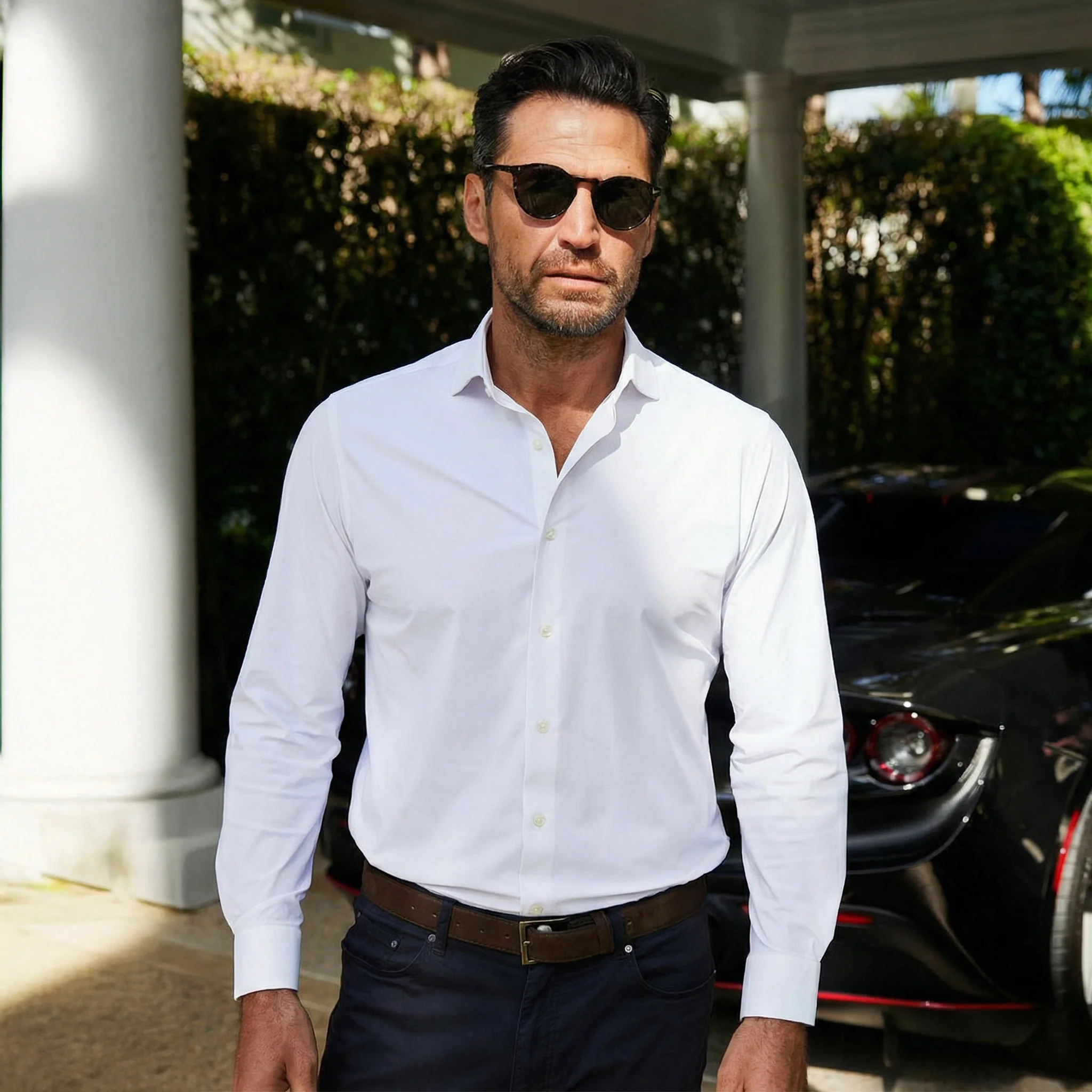 Apex Performance Dress Shirt Italian Spread Collar White - Image 2