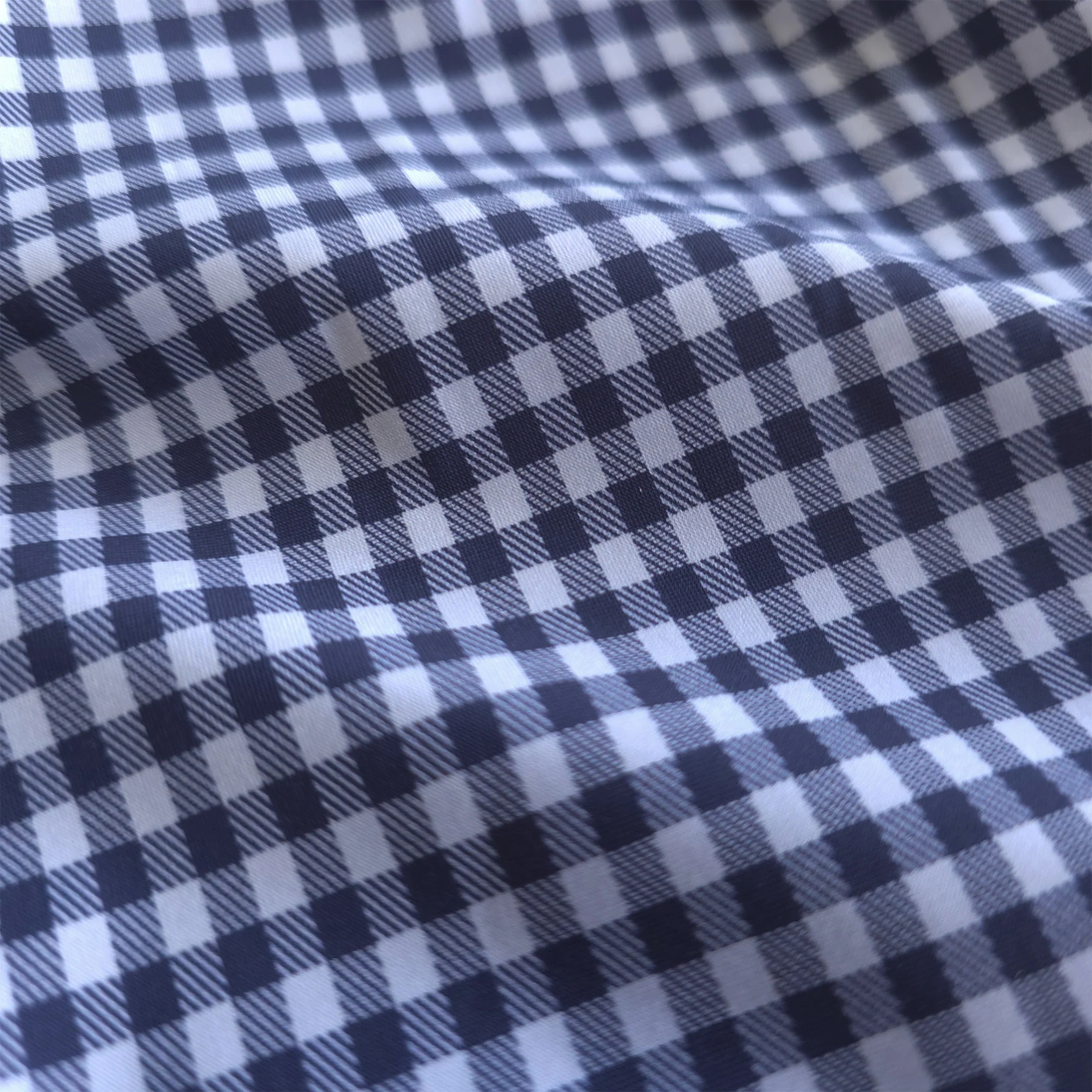Apex Performance Dress Shirt Semi-Spread Collar Navy and Sky Gingham - Image 3