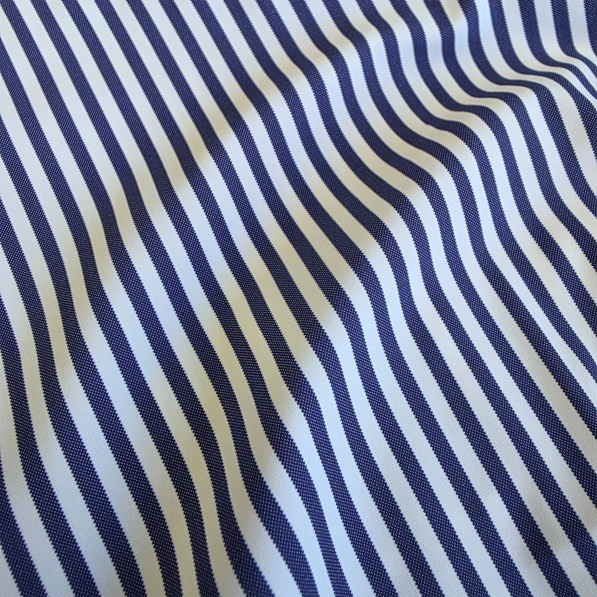 Apex Performance Dress Shirt Semi-Spread Collar Navy Bengal Stripe - Image 4