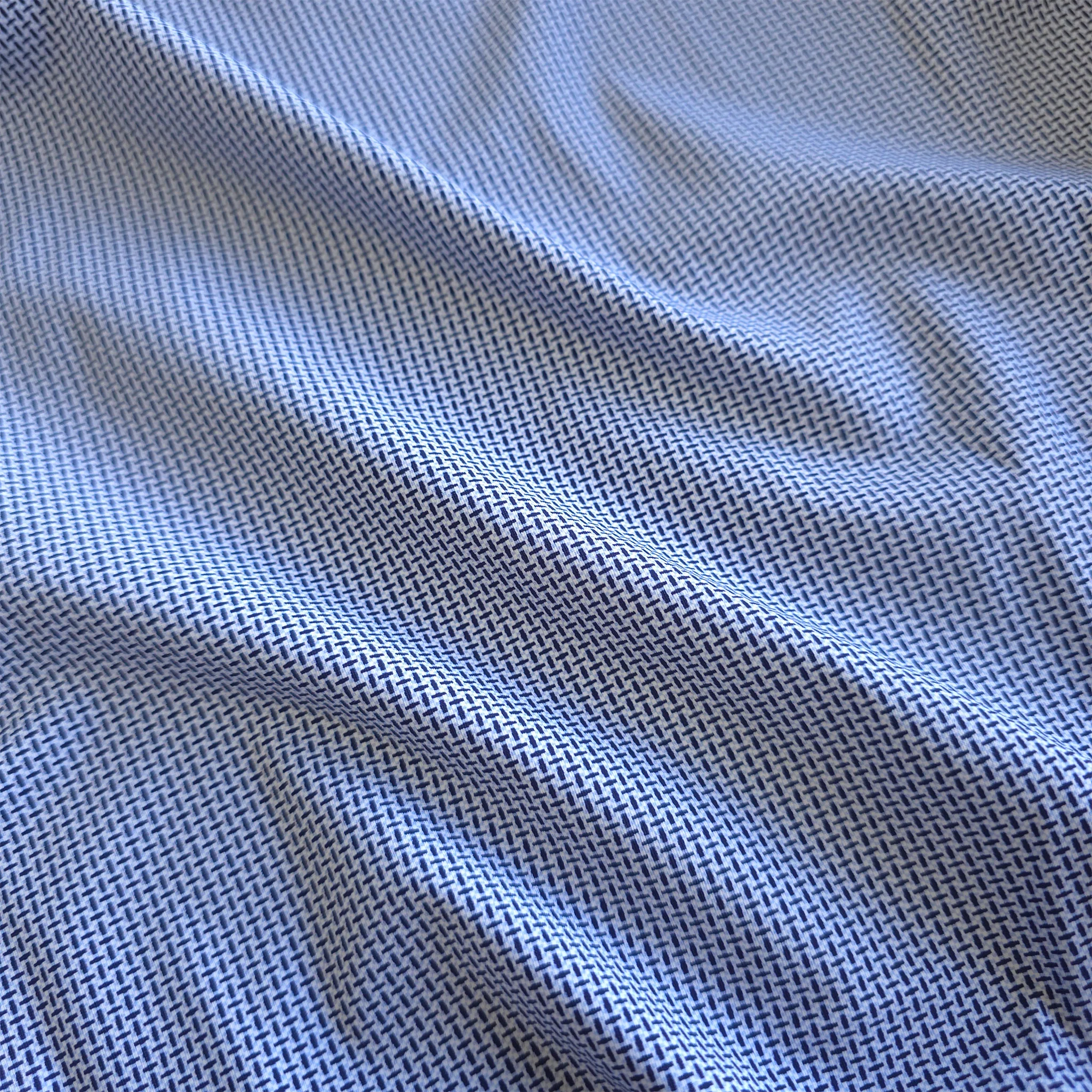 Apex Performance Dress Shirt Semi-Spread Collar Navy Mini Basketweave - Image 2