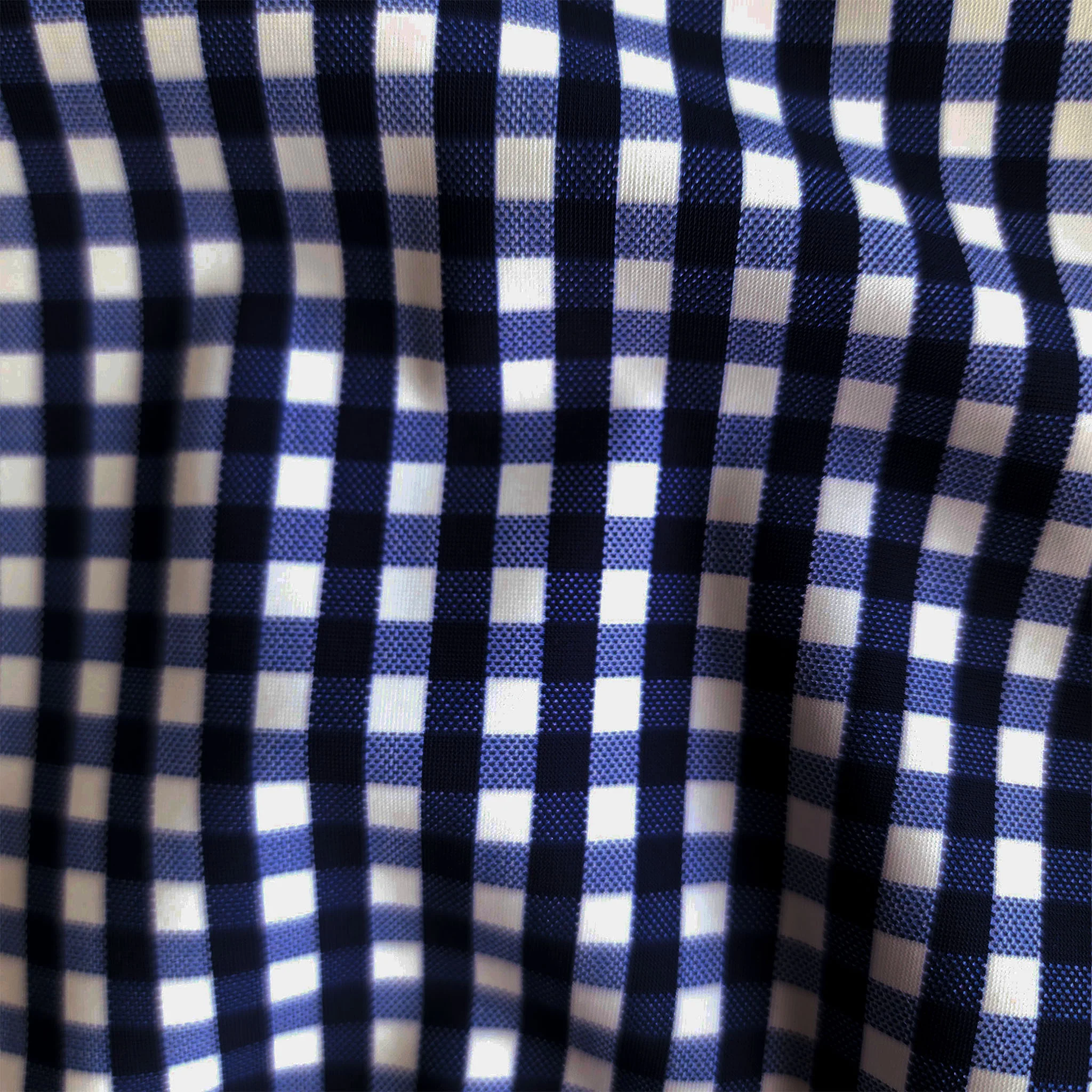 Apex Performance Dress Shirt Oxford Button Down Collar Navy Gingham - Image 5