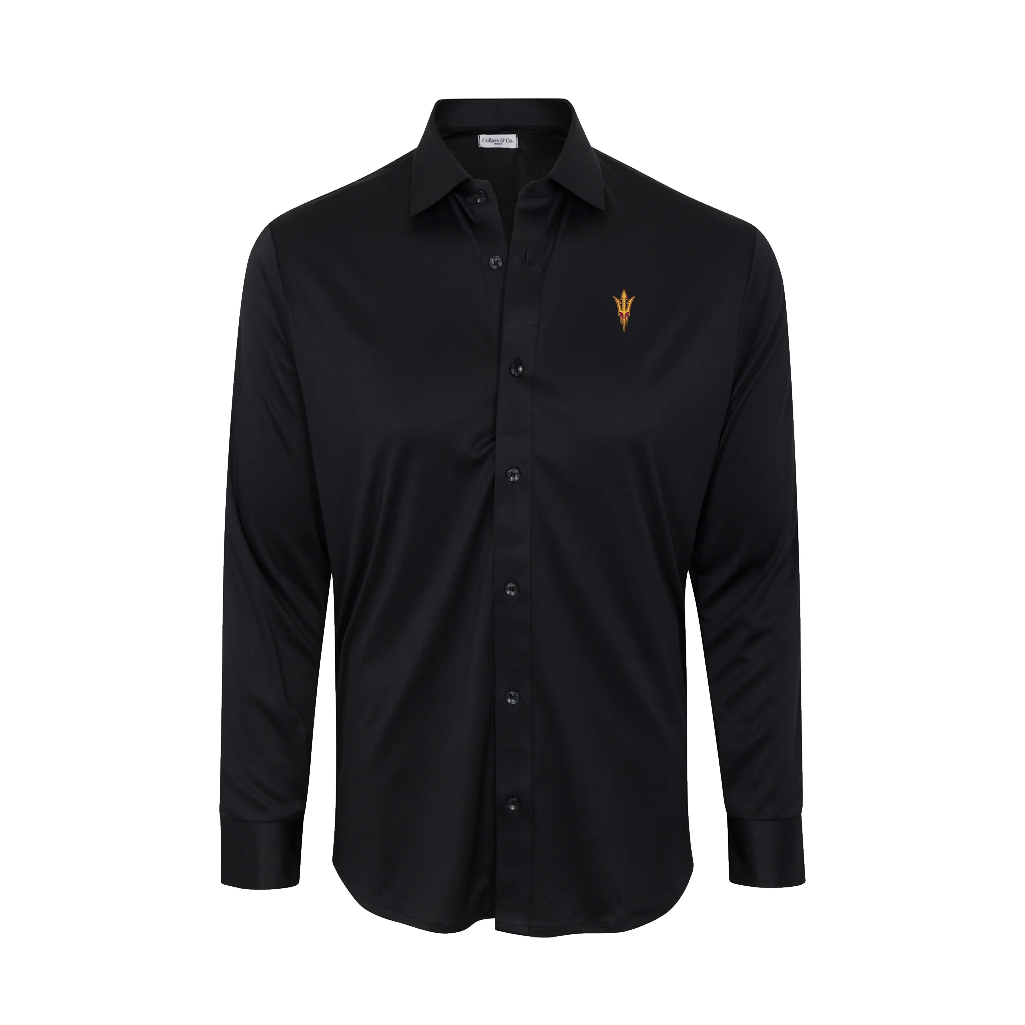 Arizona State Quattro Flex Dress Shirt with Semi-Spread Collar Black