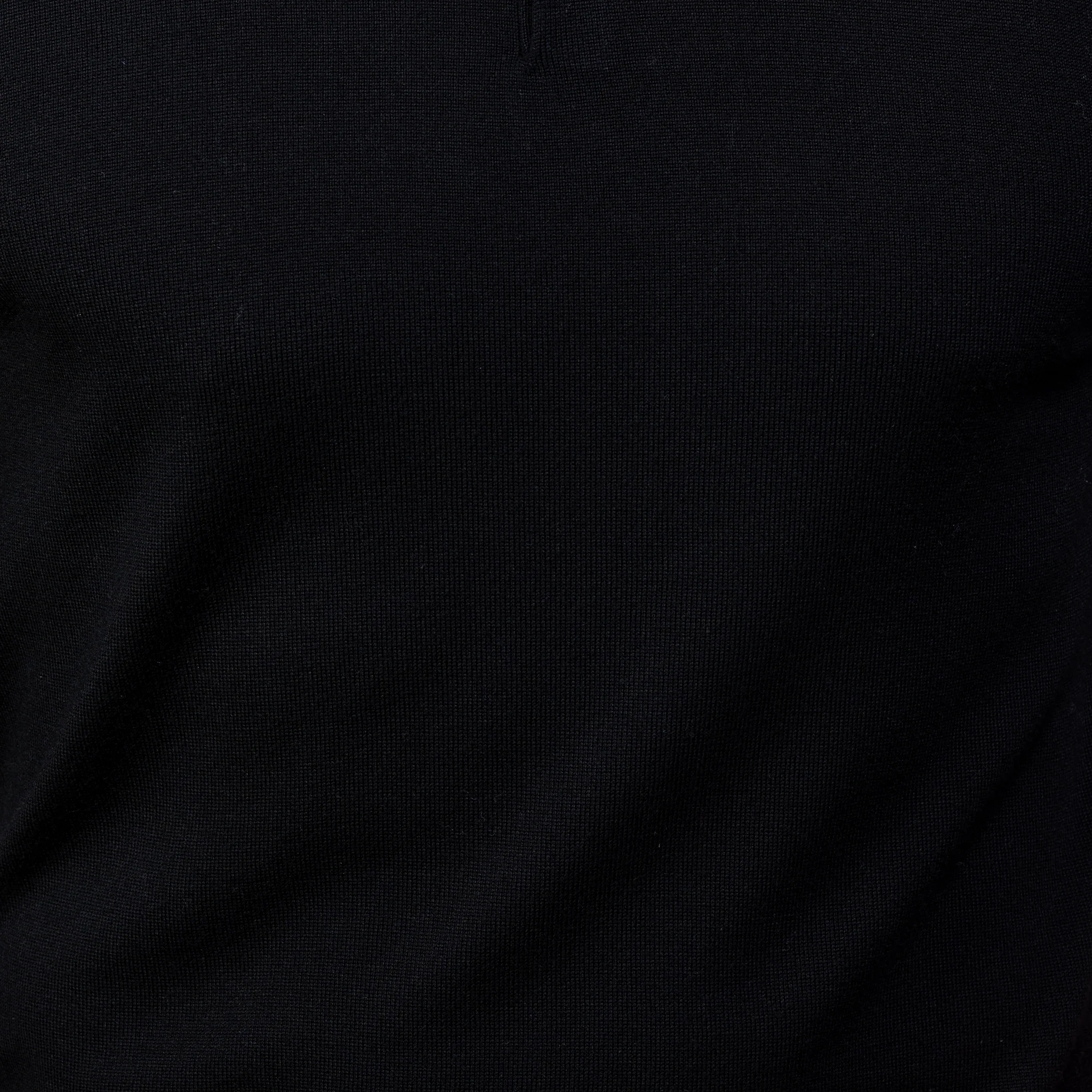 Bellagio Buttonless Long Sleeve Merino Polo Black - Image 4