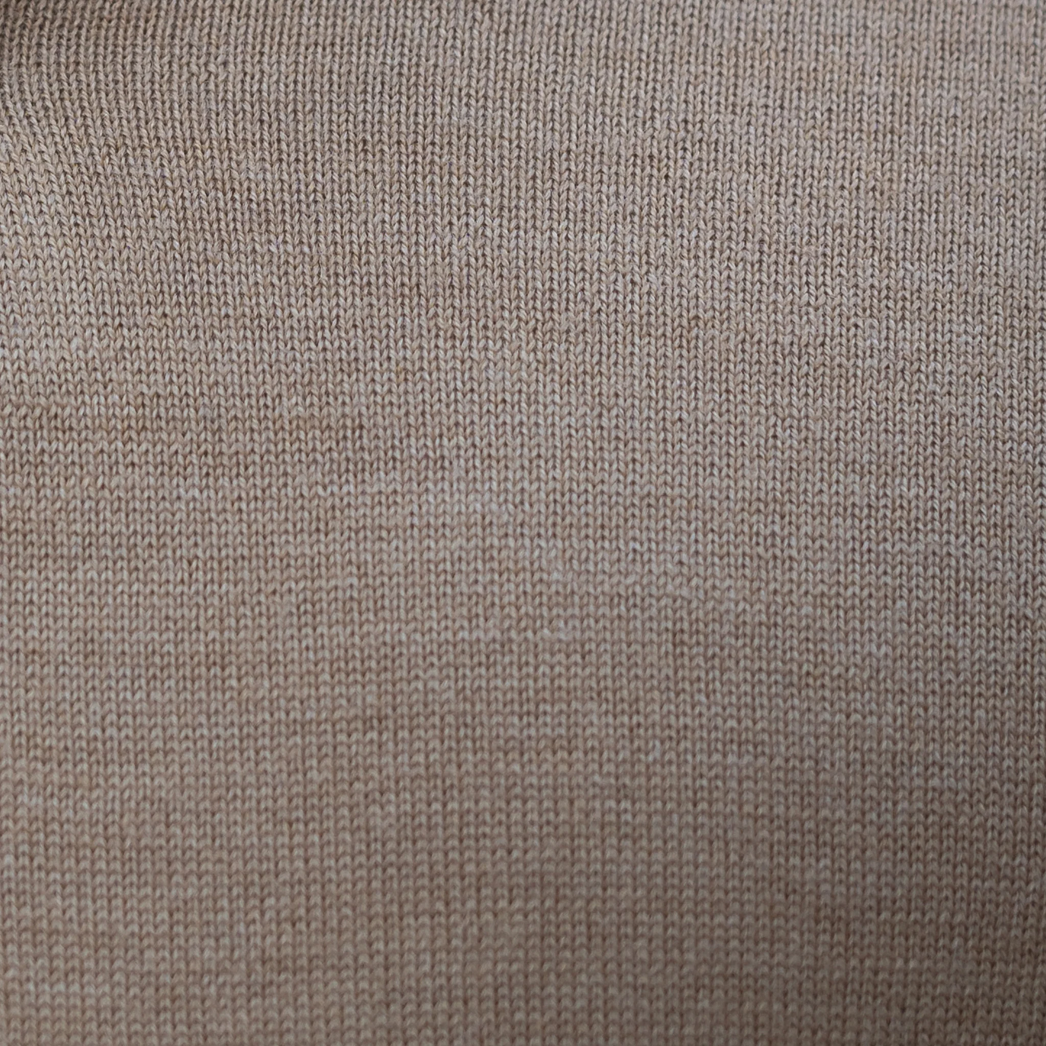Bellagio Three Button Long Sleeve Merino Polo Camel - Image 5