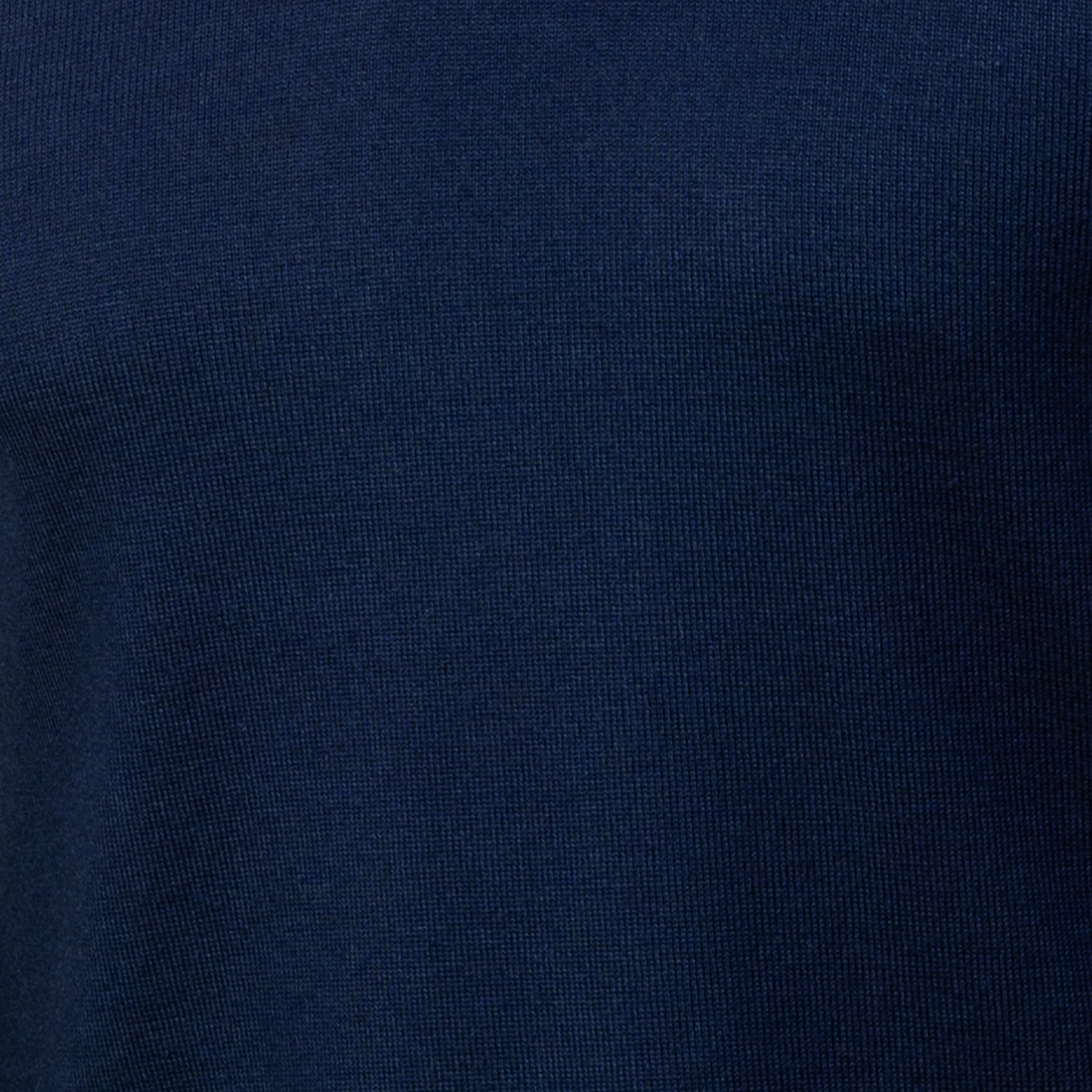 Bellagio Three Button Long Sleeve Merino Polo Navy - Image 6