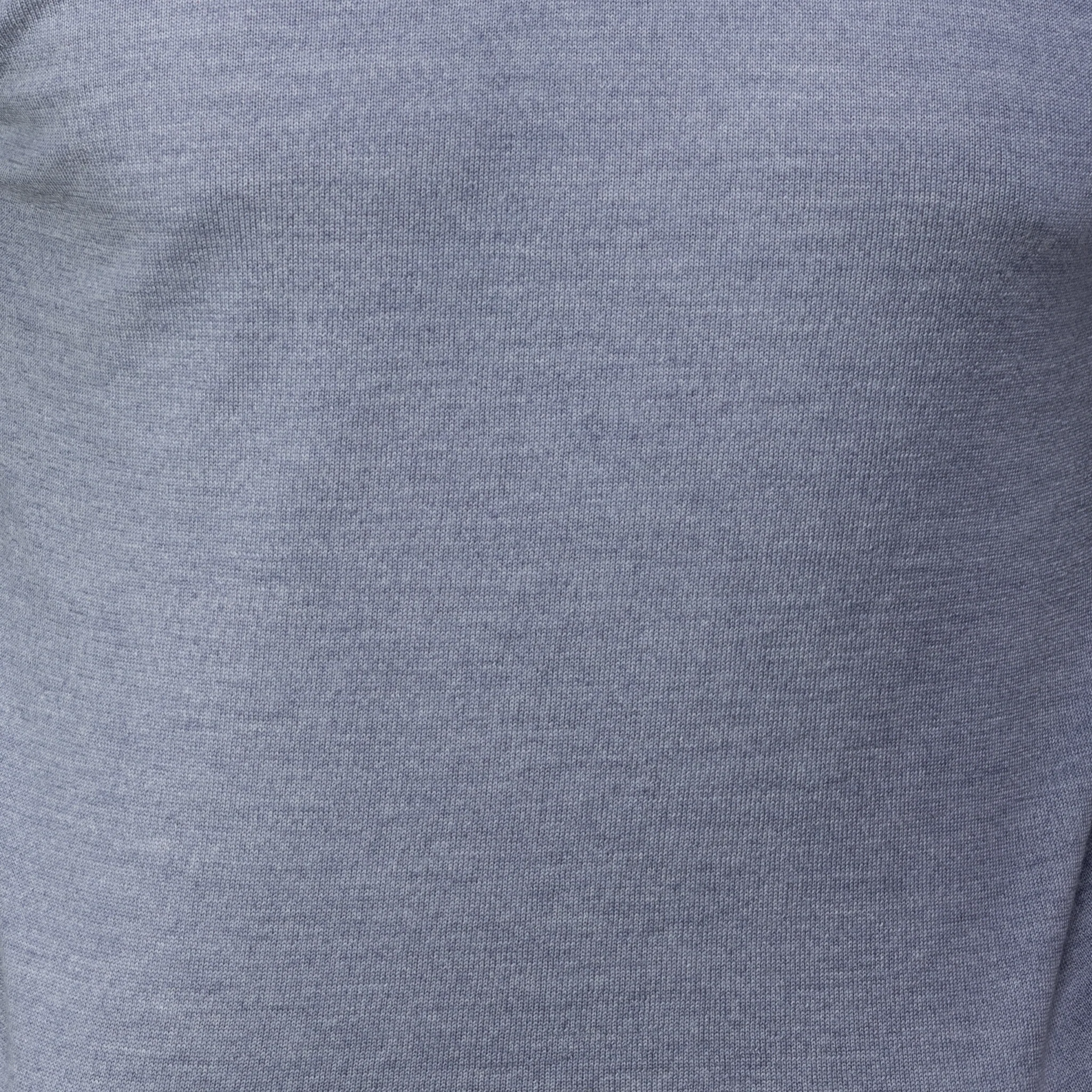Bellagio Three Button Long Sleeve Merino Polo Slate Blue - Image 4