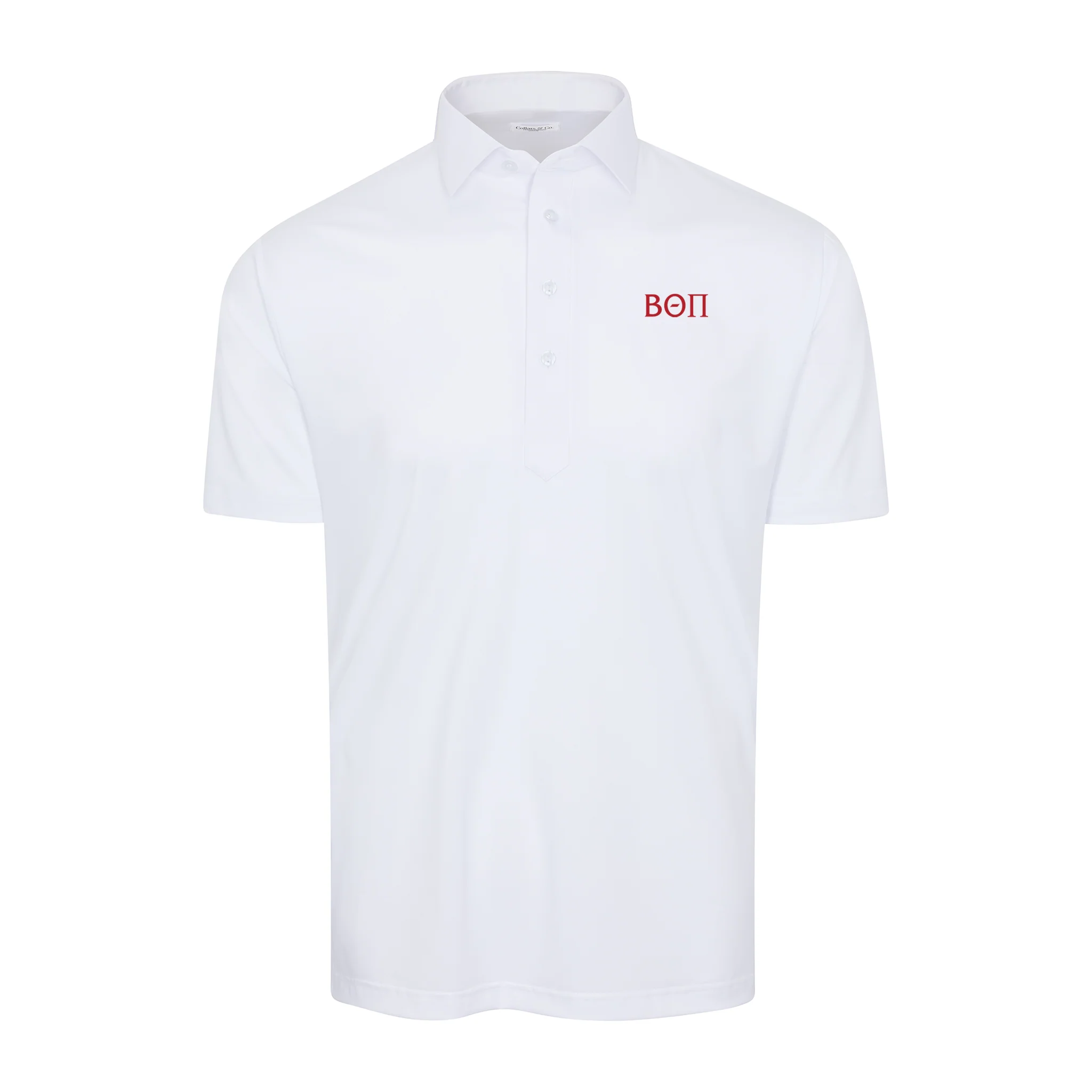 Beta Theta Pi Semi-Spread Collar Polo White