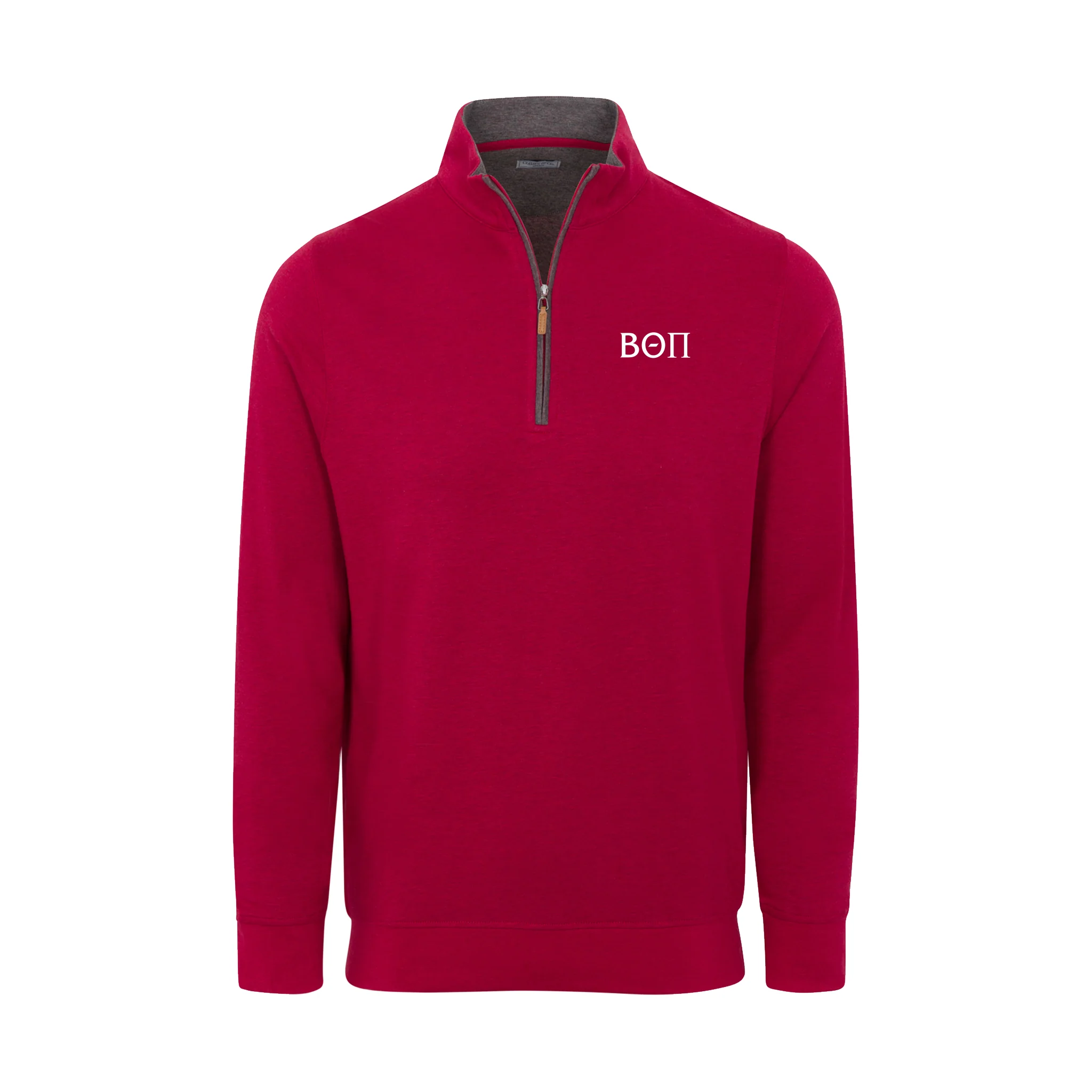 Beta Theta Pi Red Heather Cloud Cotton Quarter Zip Pullover
