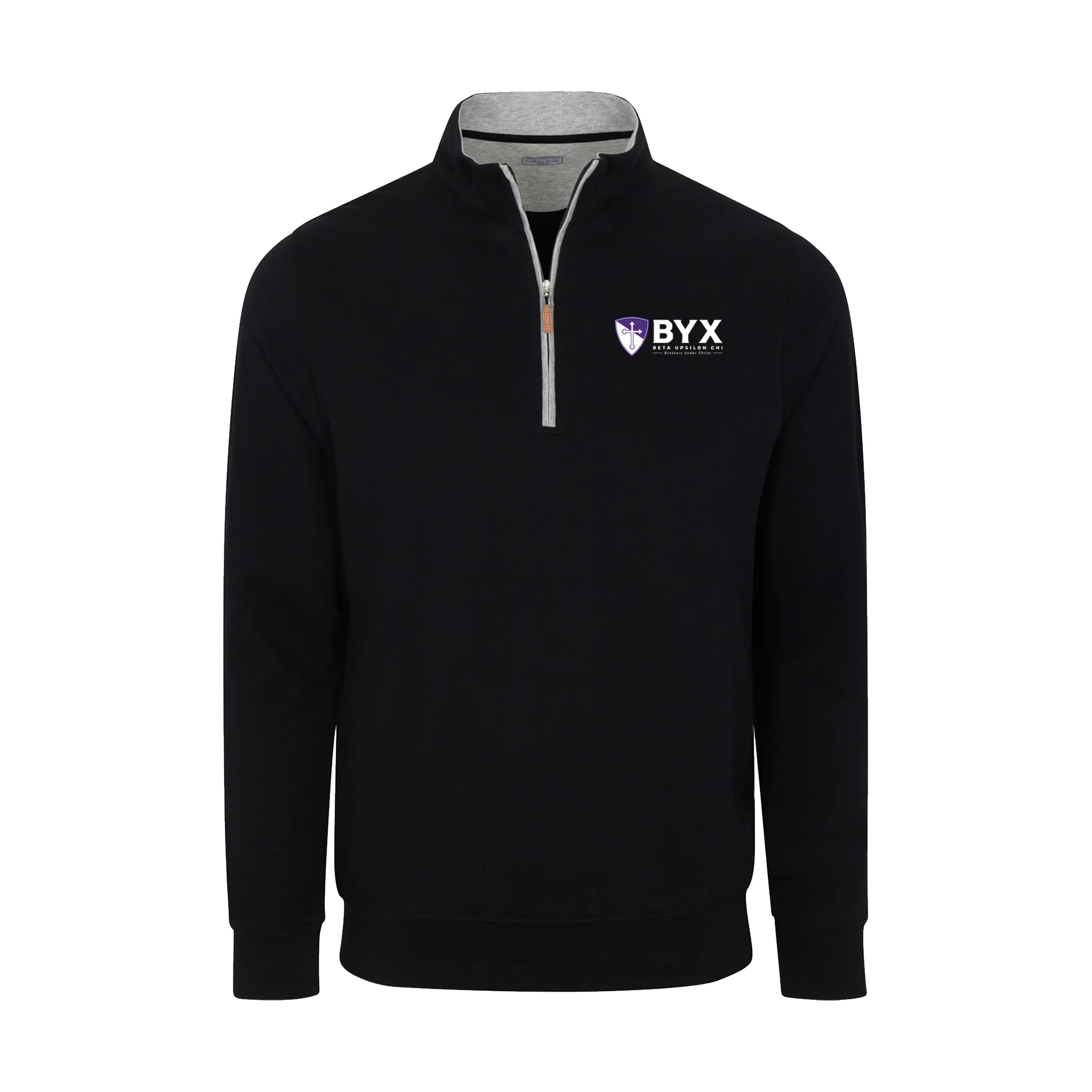 Beta Upsilon Chi Black Heather Cloud Cotton Quarter Zip Pullover