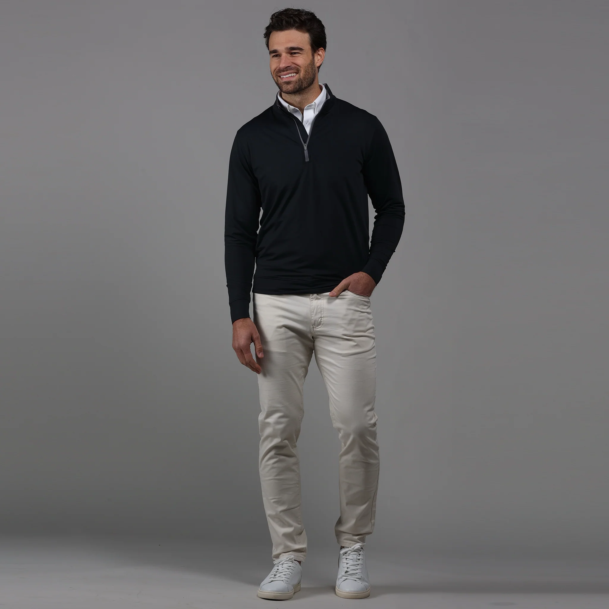 Black Tour Performance Men's Golf Quarter Zip Pullover - Image 4