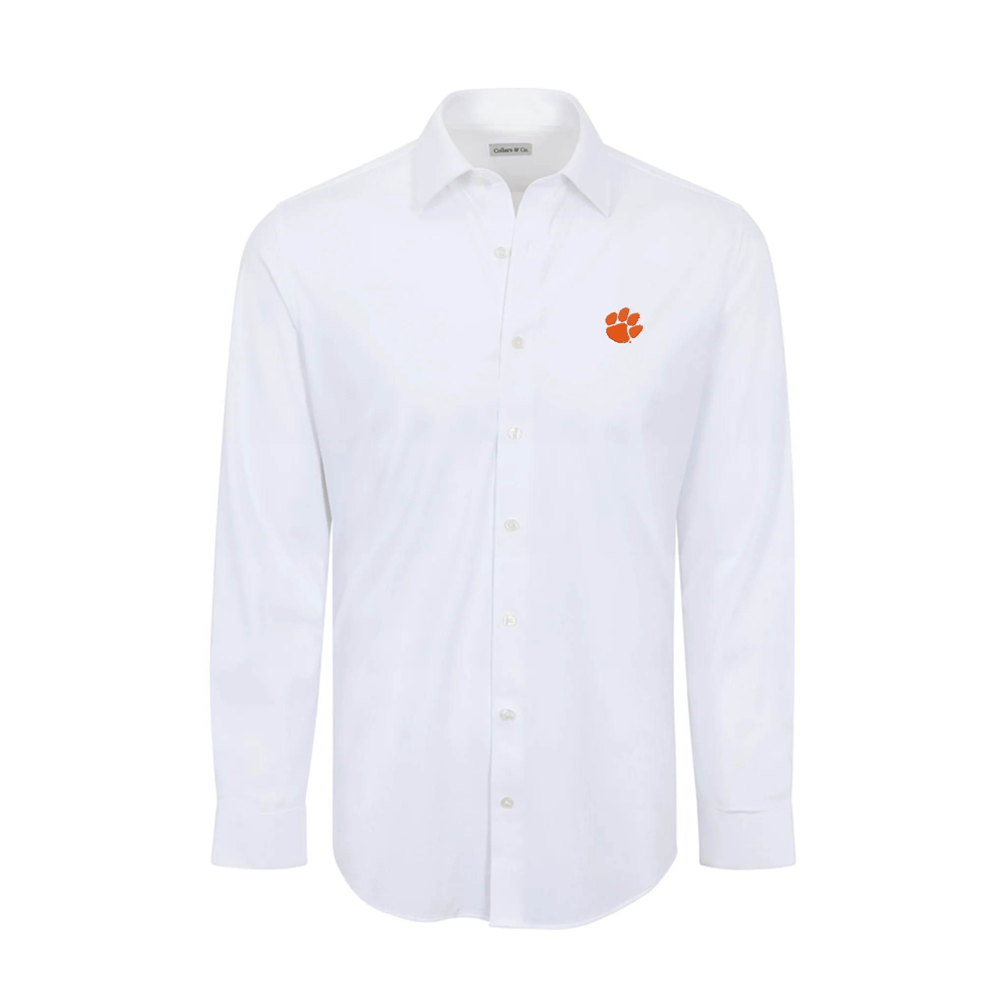 Clemson Apex Performance Dress Shirt White