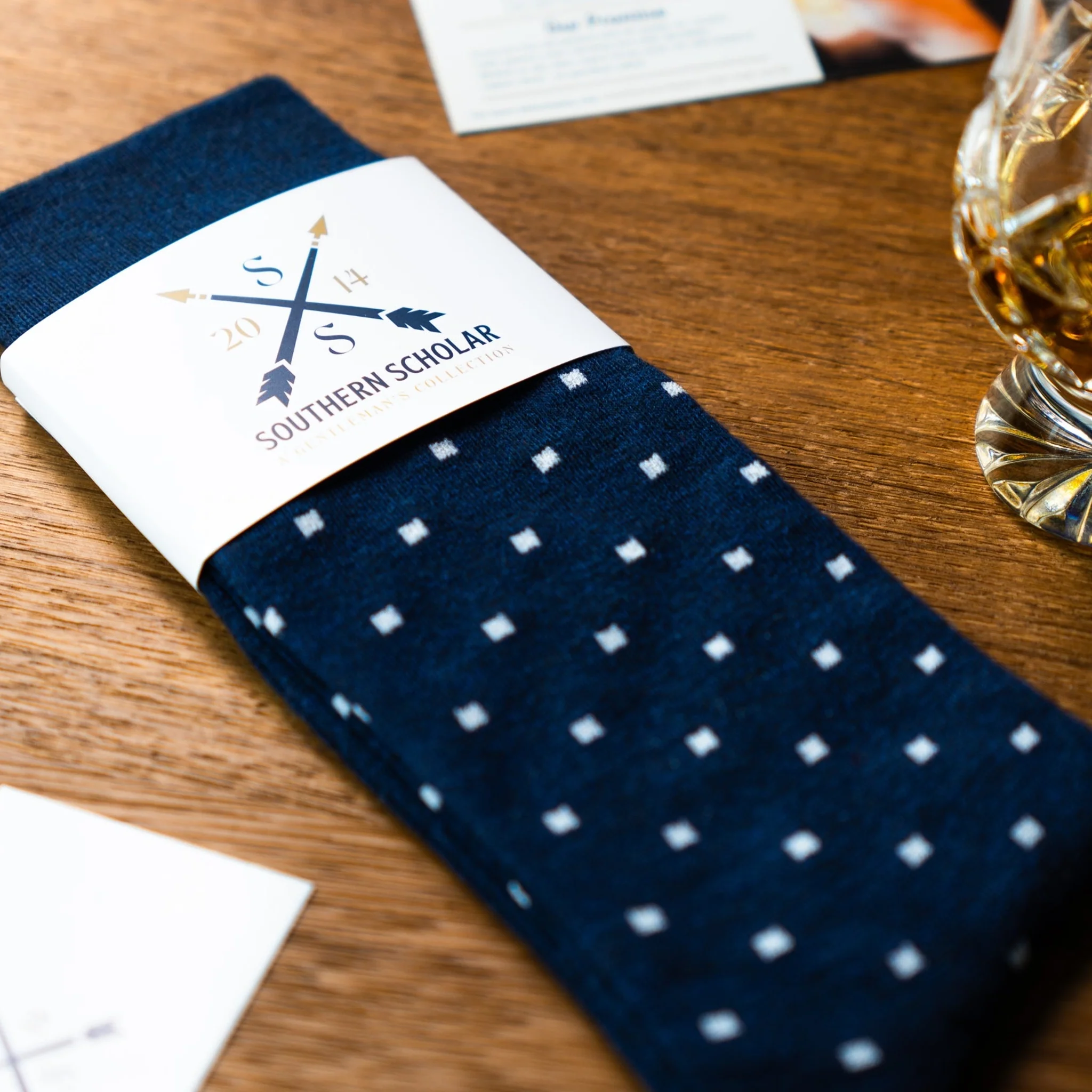 Collars & Co. x Southern Scholar - The Lehmans Navy with White Micro Squares - Image 3