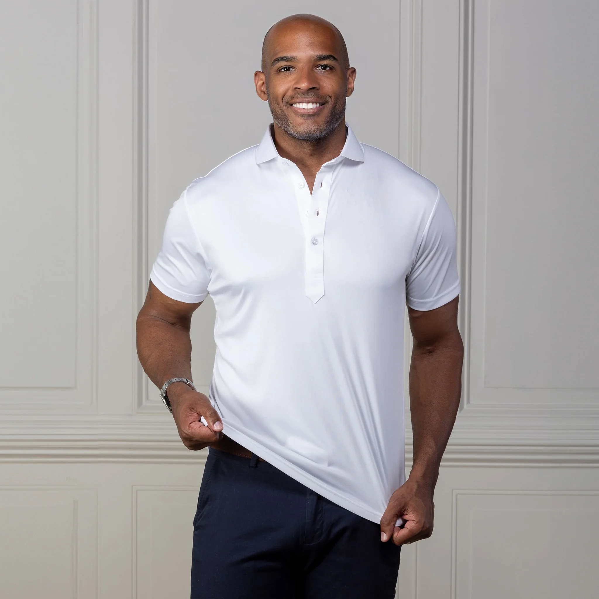 Cutaway Collar Polo White - Image 3