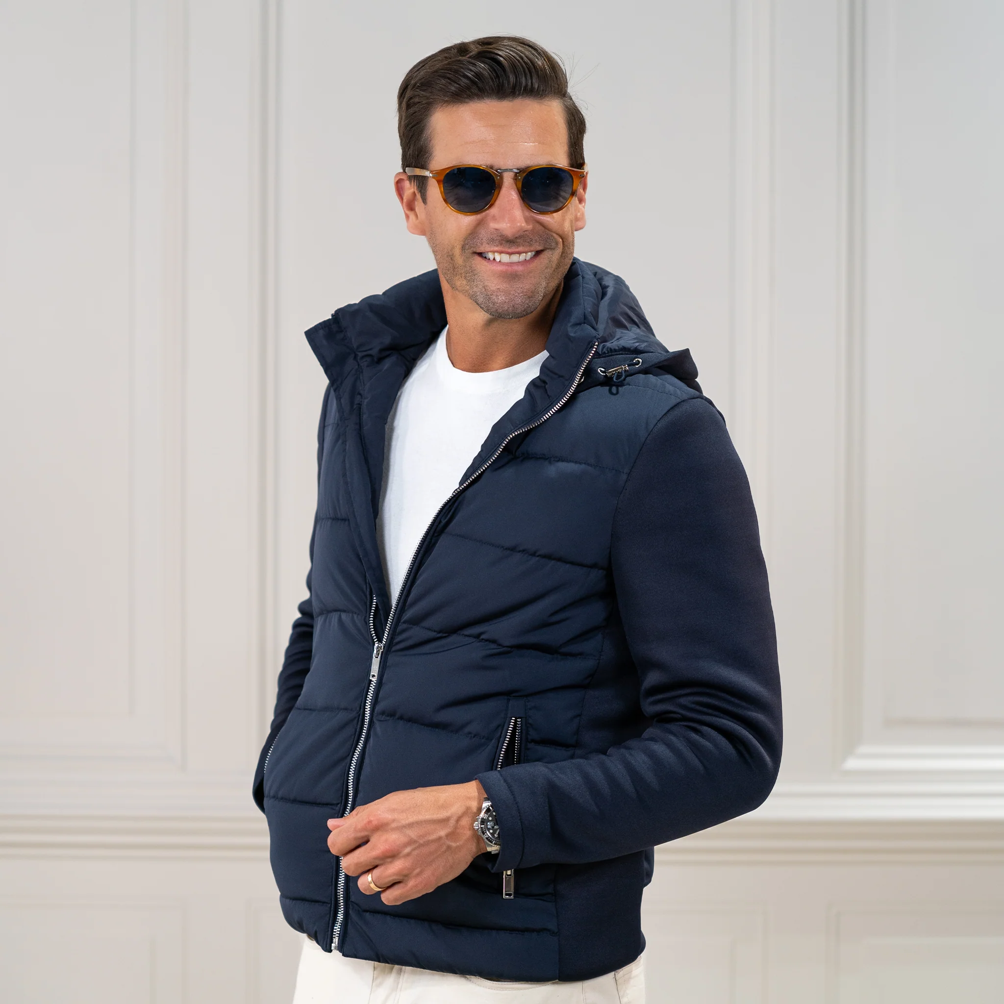Davos Puffer Jacket Navy - Image 6
