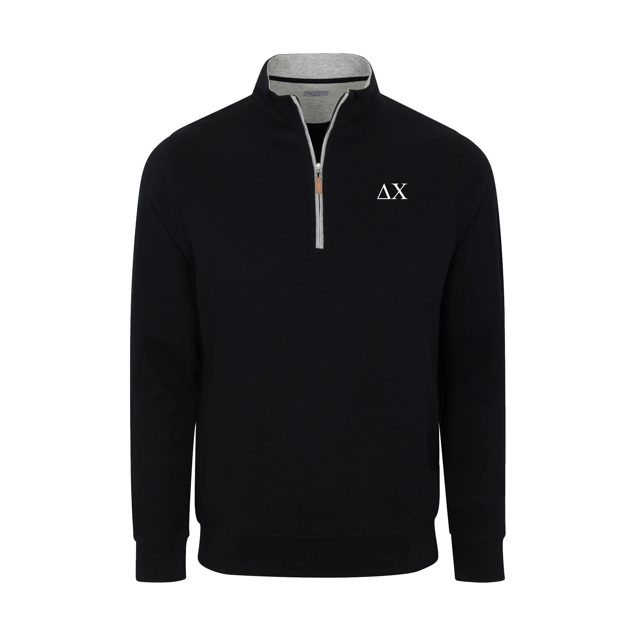 Delta Chi Black Heather Cloud Cotton Quarter Zip Pullover