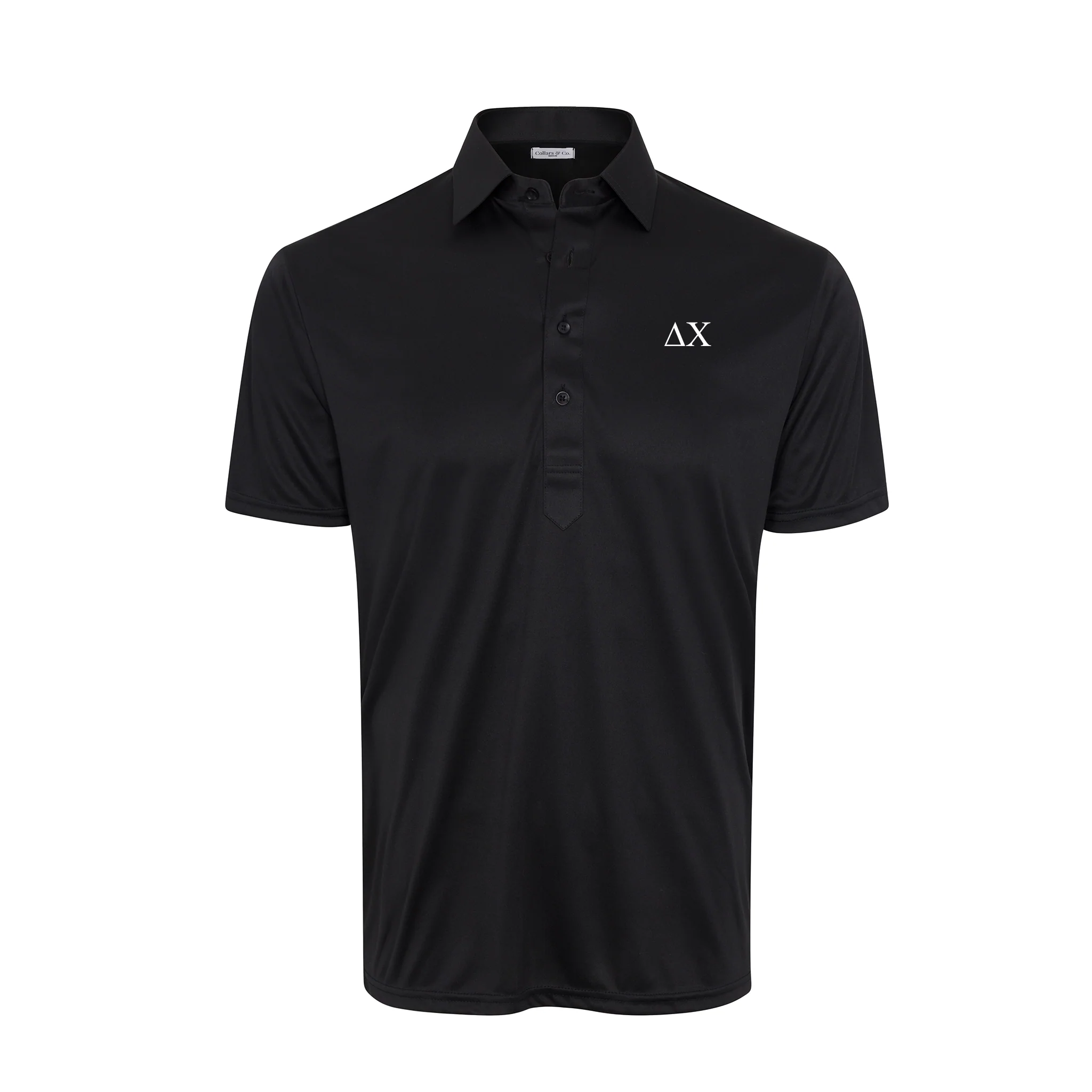 Delta Chi Semi-Spread Collar Polo Black