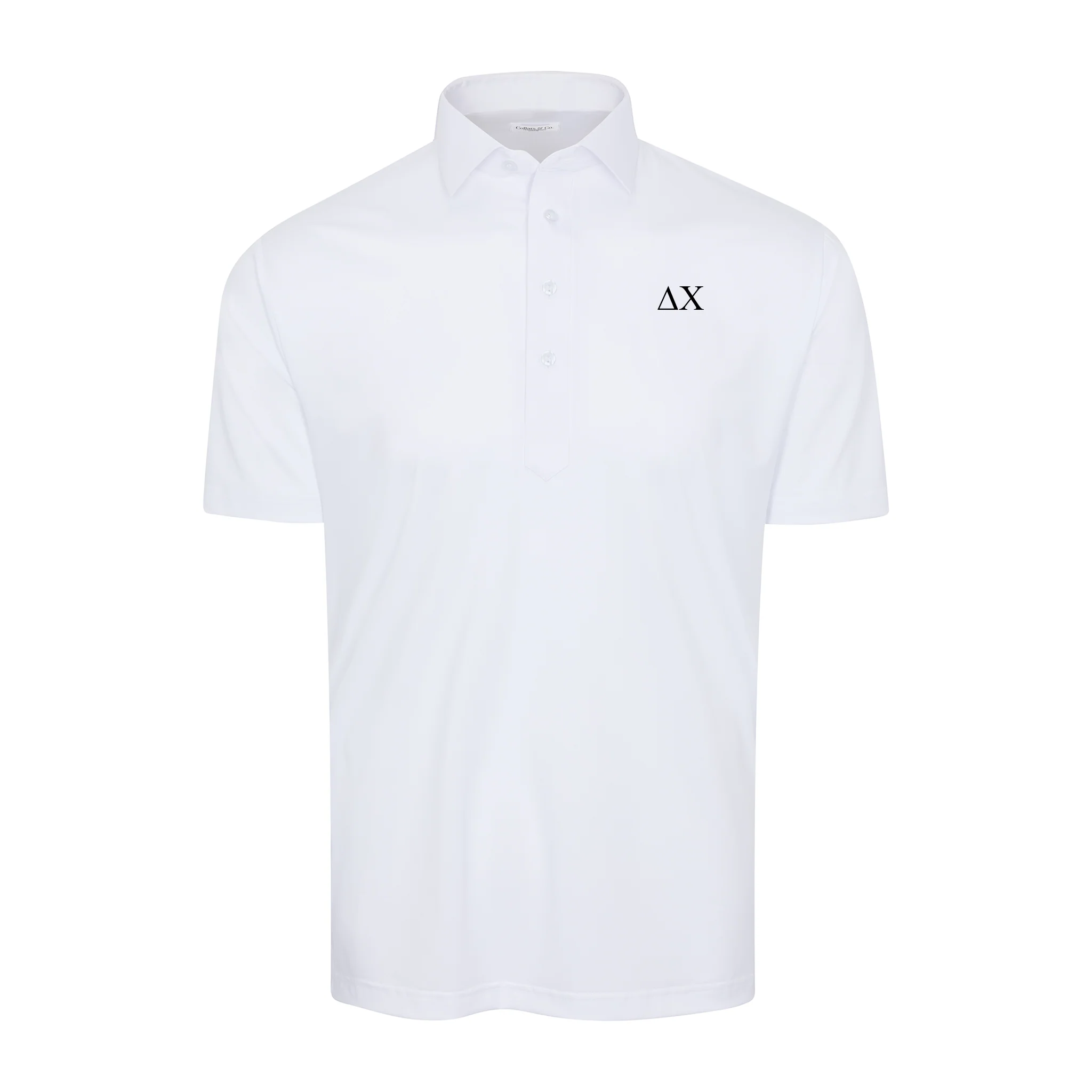 Delta Chi Semi-Spread Collar Polo White