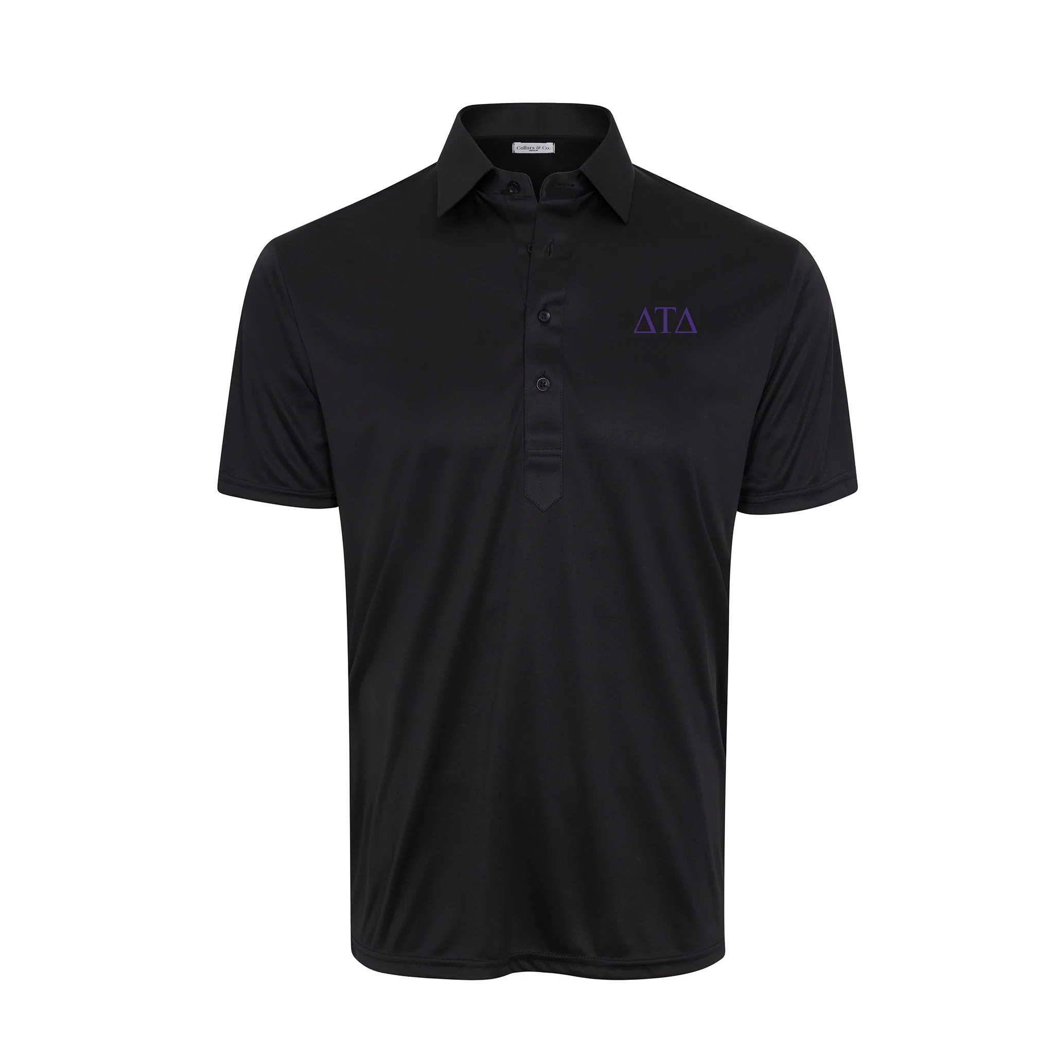 Delta Tau Delta Semi-Spread Collar Polo Black