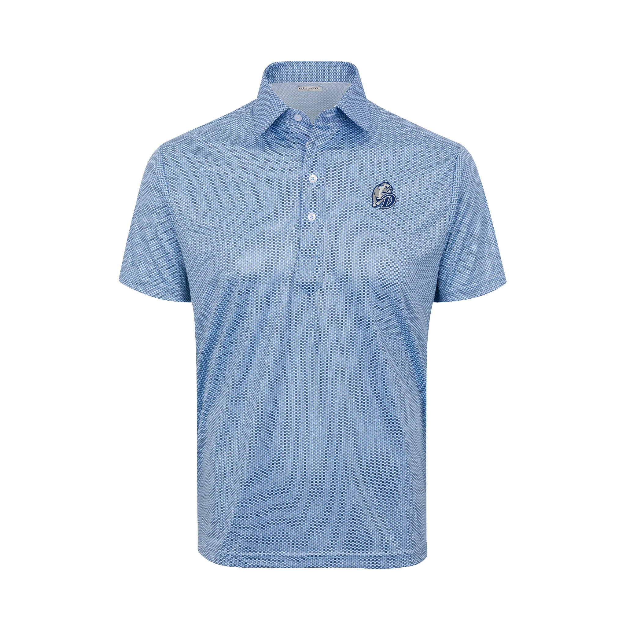 Drake Custom Semi-Spread Collar Polo Blue Carrera