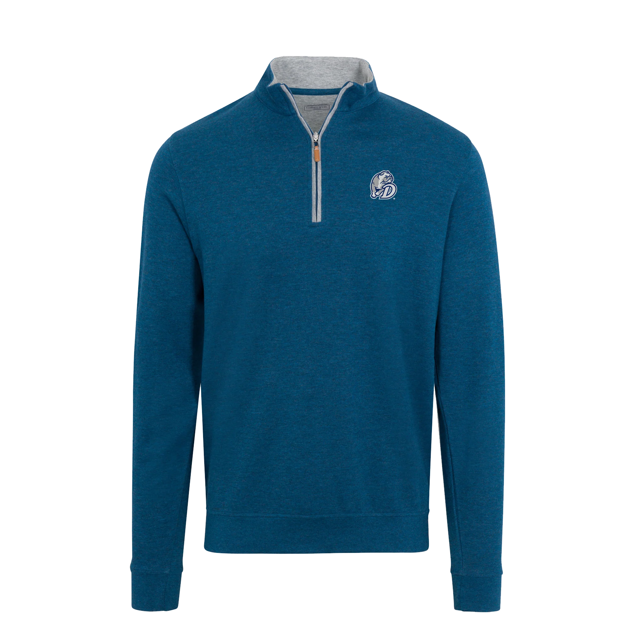 Drake Indigo Heather Cloud Cotton Quarter Zip Pullover
