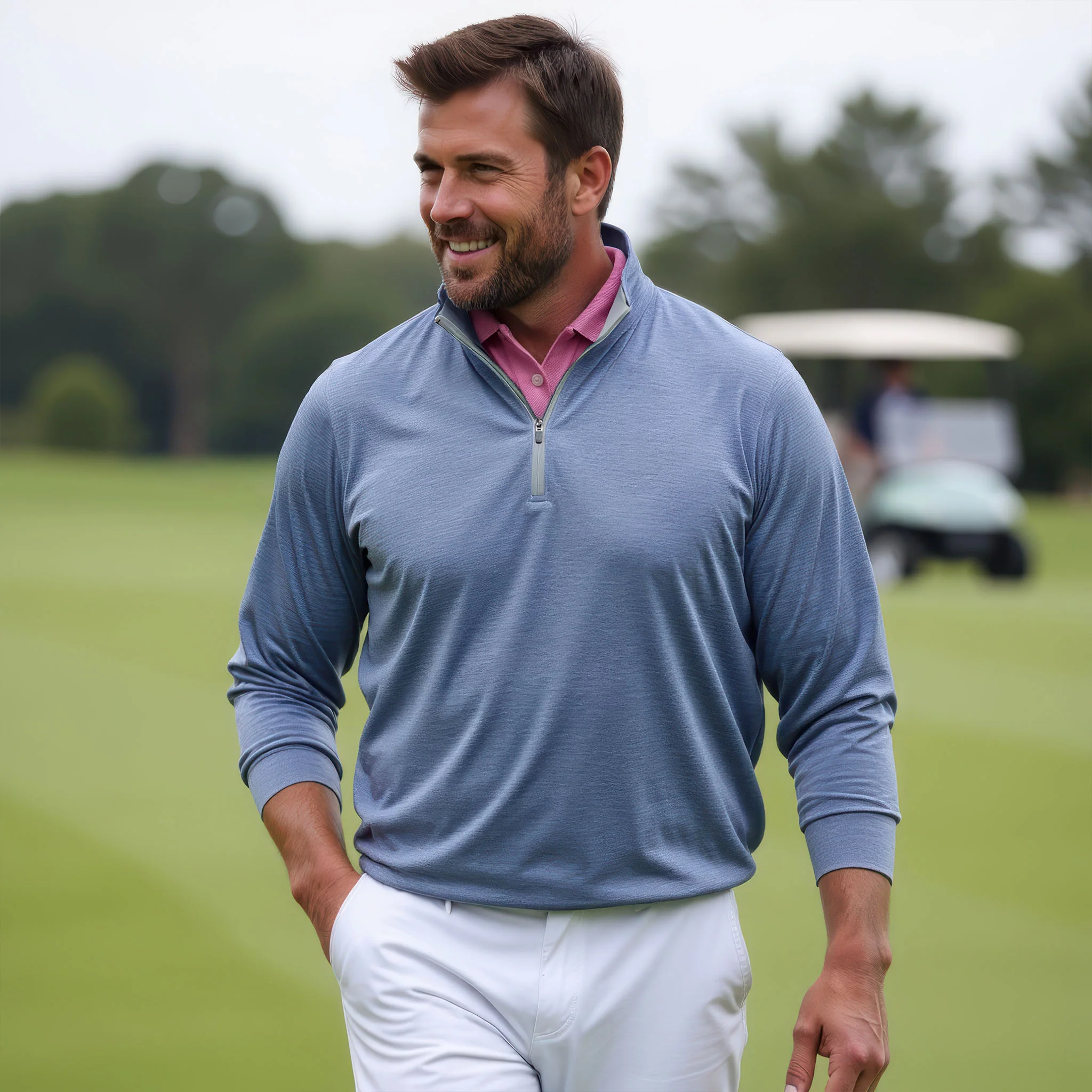 DriRelease® Performance Pullover Dark Steel Blue - Image 6