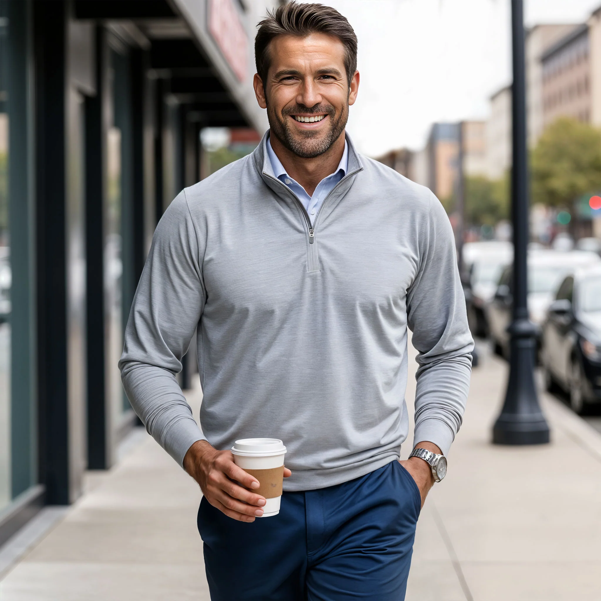 DriRelease® Performance Pullover Light Grey - Image 6