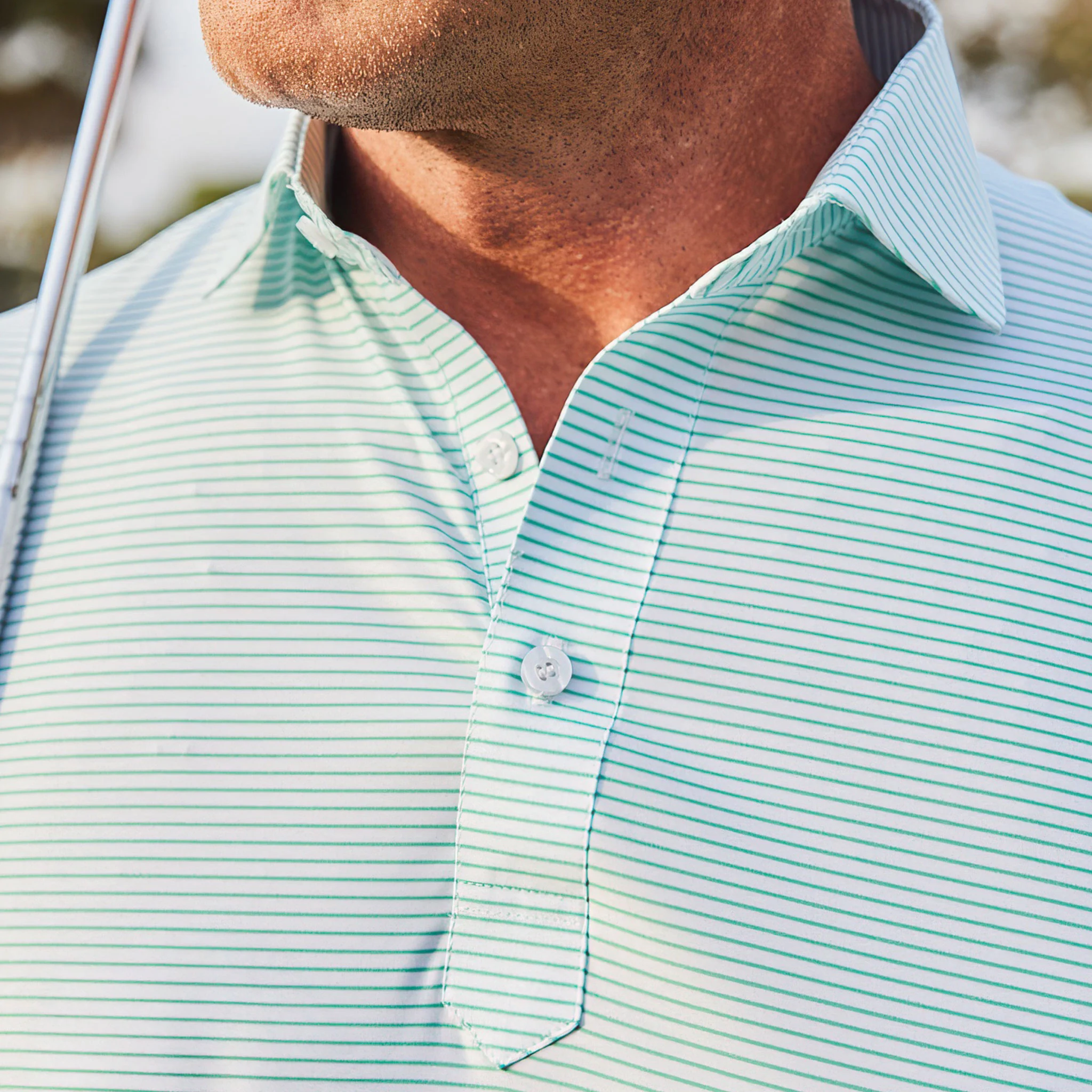 Featherweight Flex Polo Augusta Green Stripe - Image 3