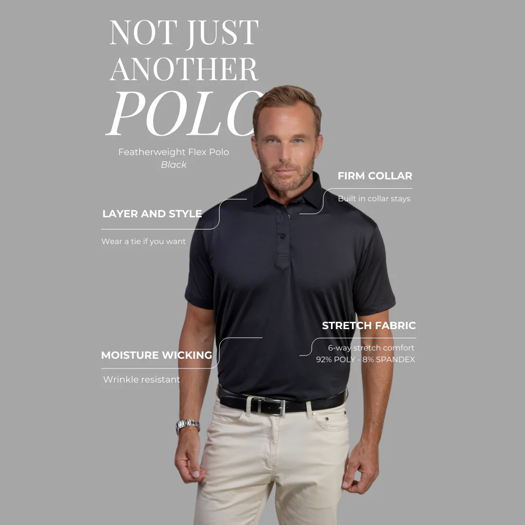 Featherweight Flex Polo Black - Image 6