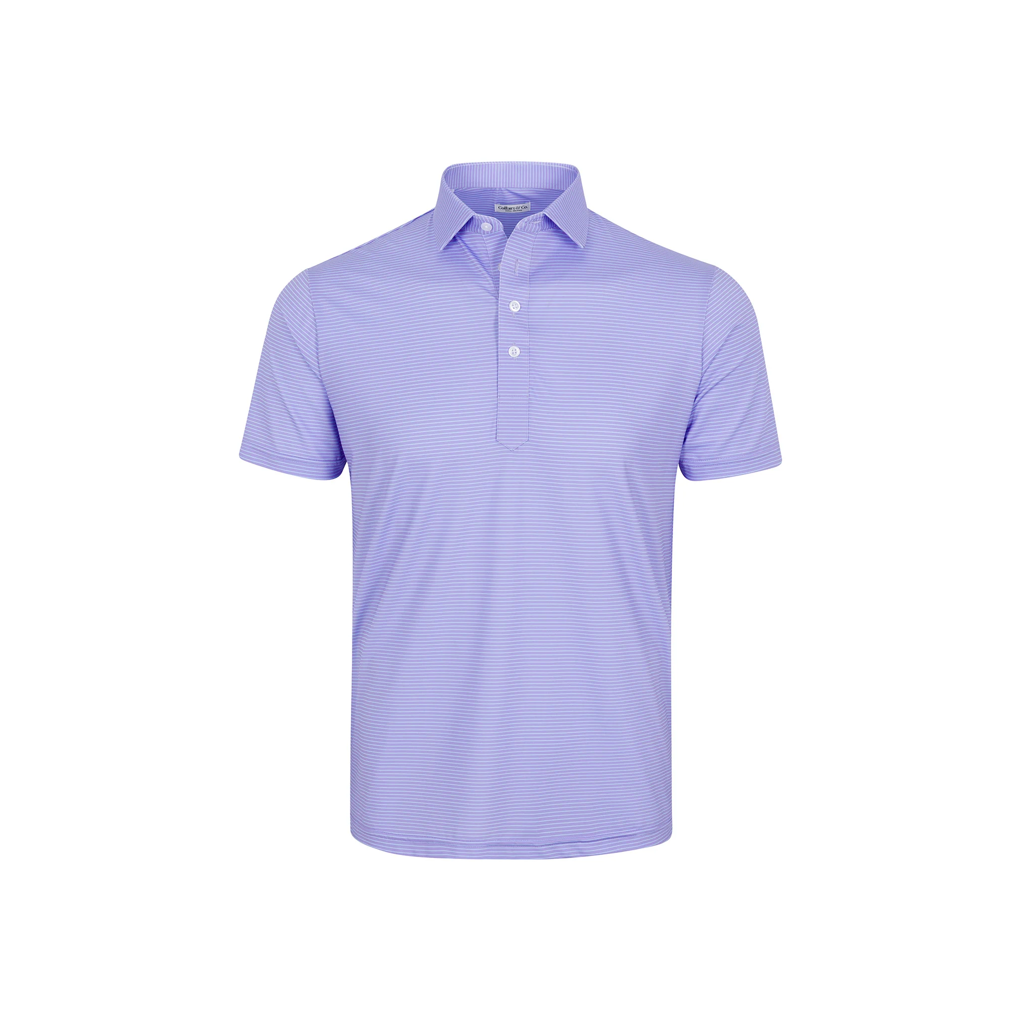 Featherweight Flex Polo Brookline Lavender With Turquoise Stripe - Image 4