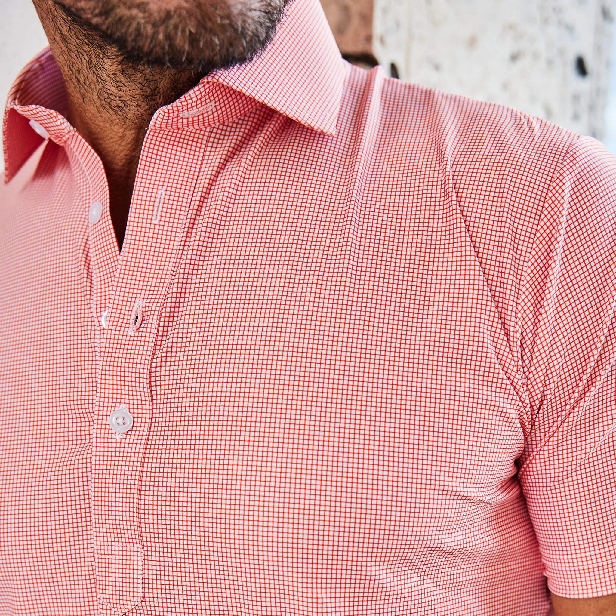 Featherweight Flex Polo Mandarin Micro Grid - Image 3