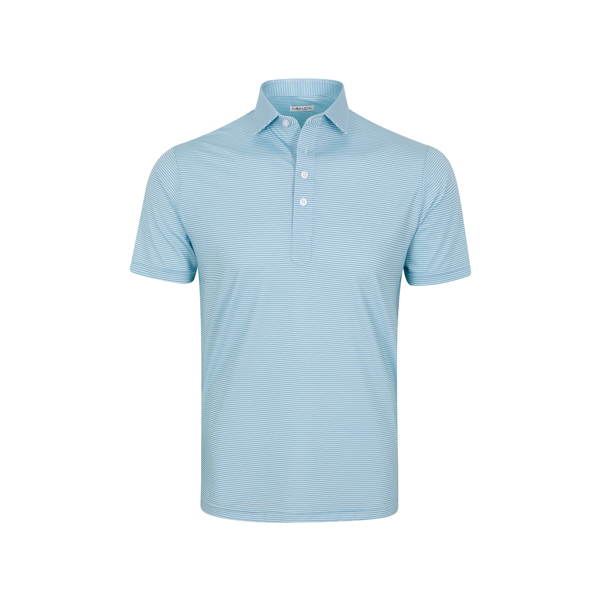 Featherweight Flex Polo Middleton Sage with Navy Stripe - Image 4