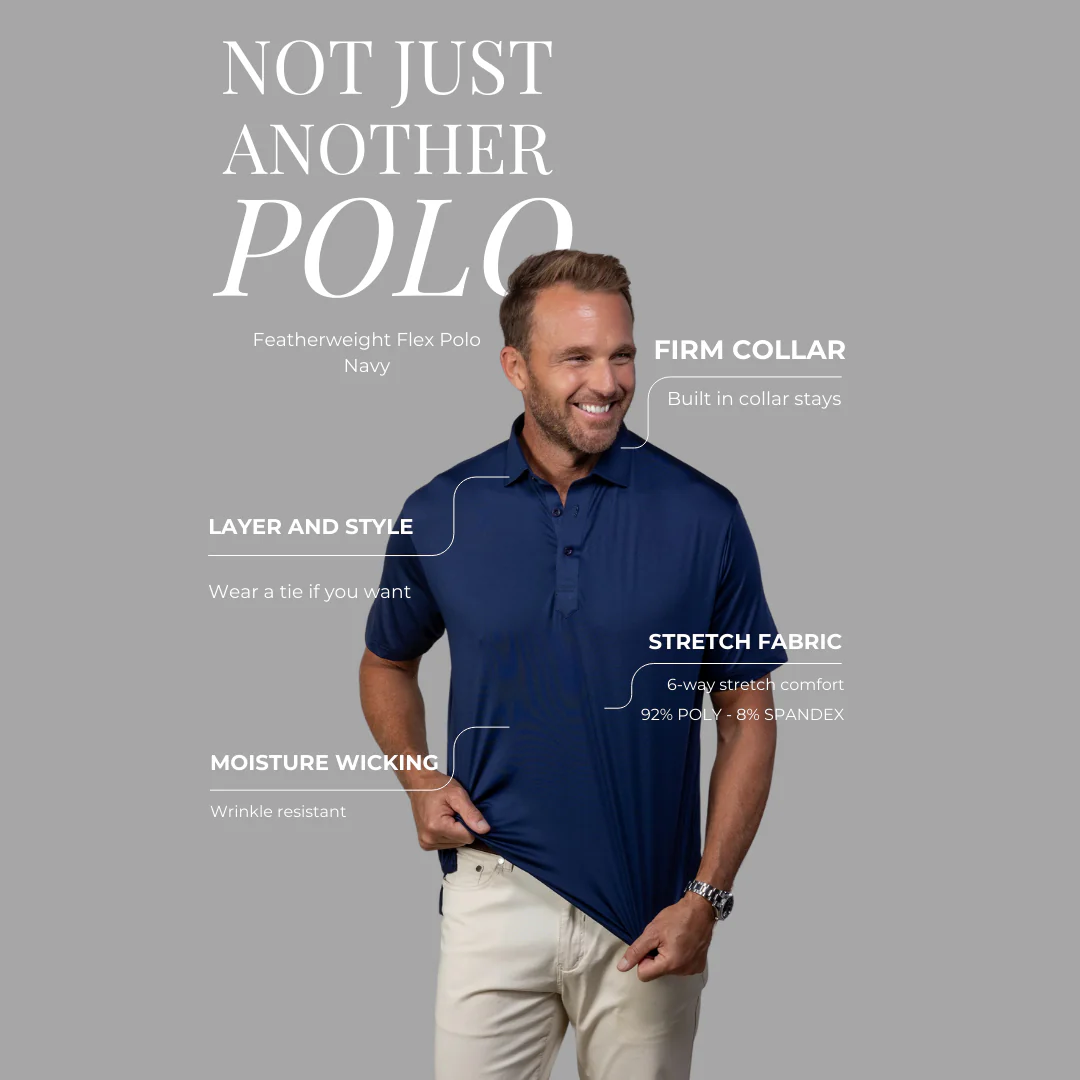 Featherweight Flex Polo Navy - Image 8