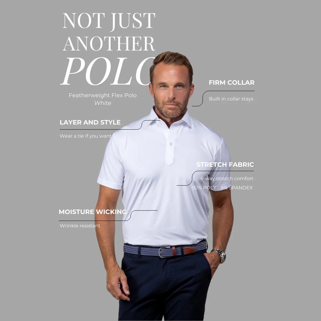 Featherweight Flex Polo White - Image 5