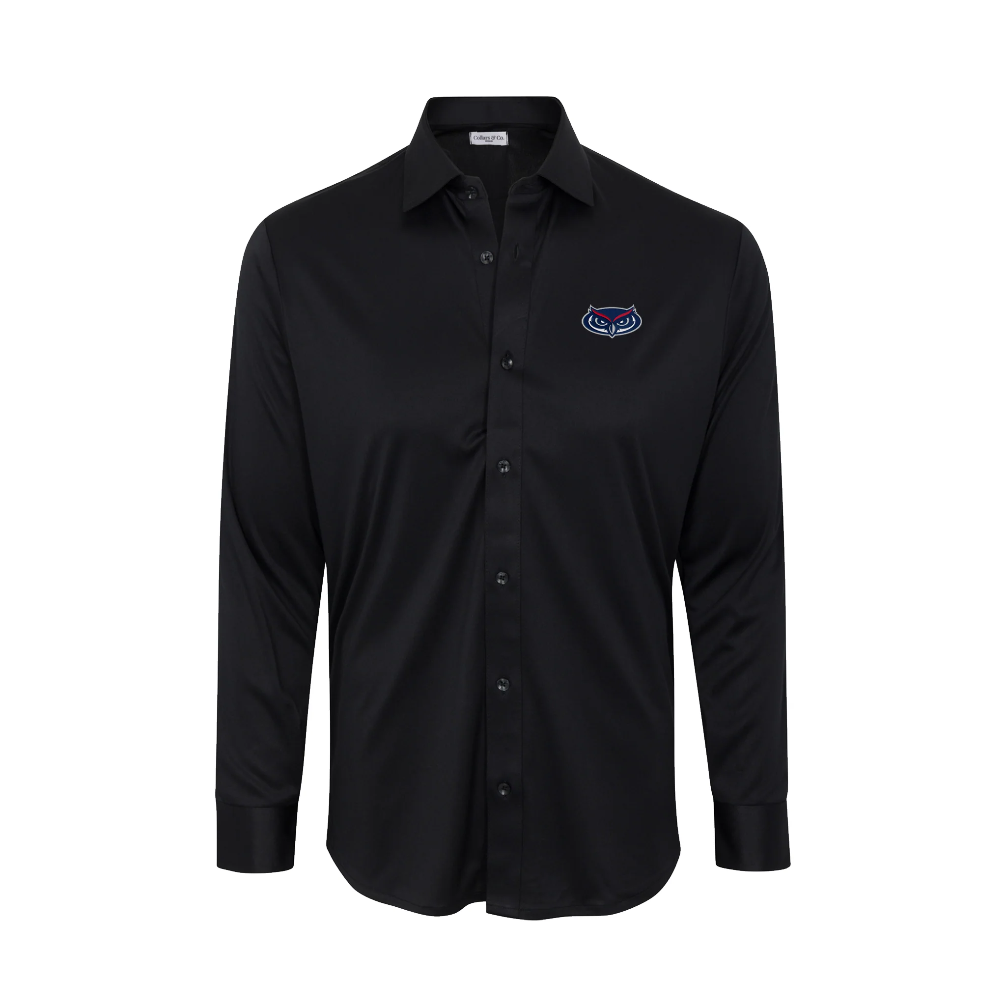Florida Atlantic Quattro Flex Dress Shirt with Semi-Spread Collar Black