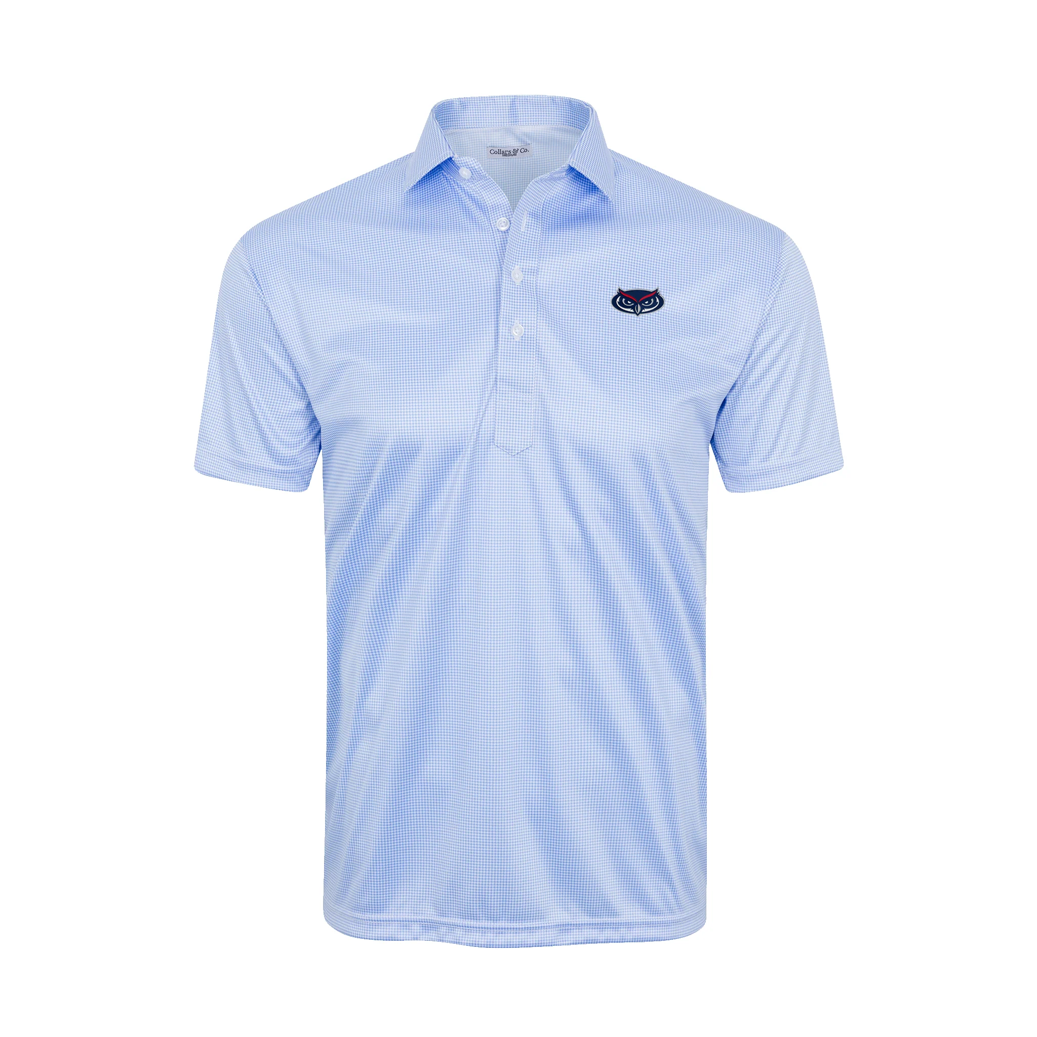 Florida Atlantic Semi-Spread Collar Polo Blue Houndstooth