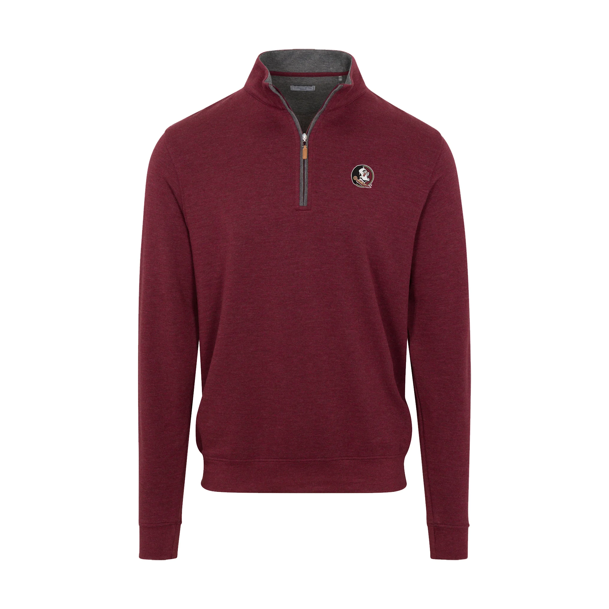 Florida State Merlot Heather Cloud Cotton Quarter Zip Pullover