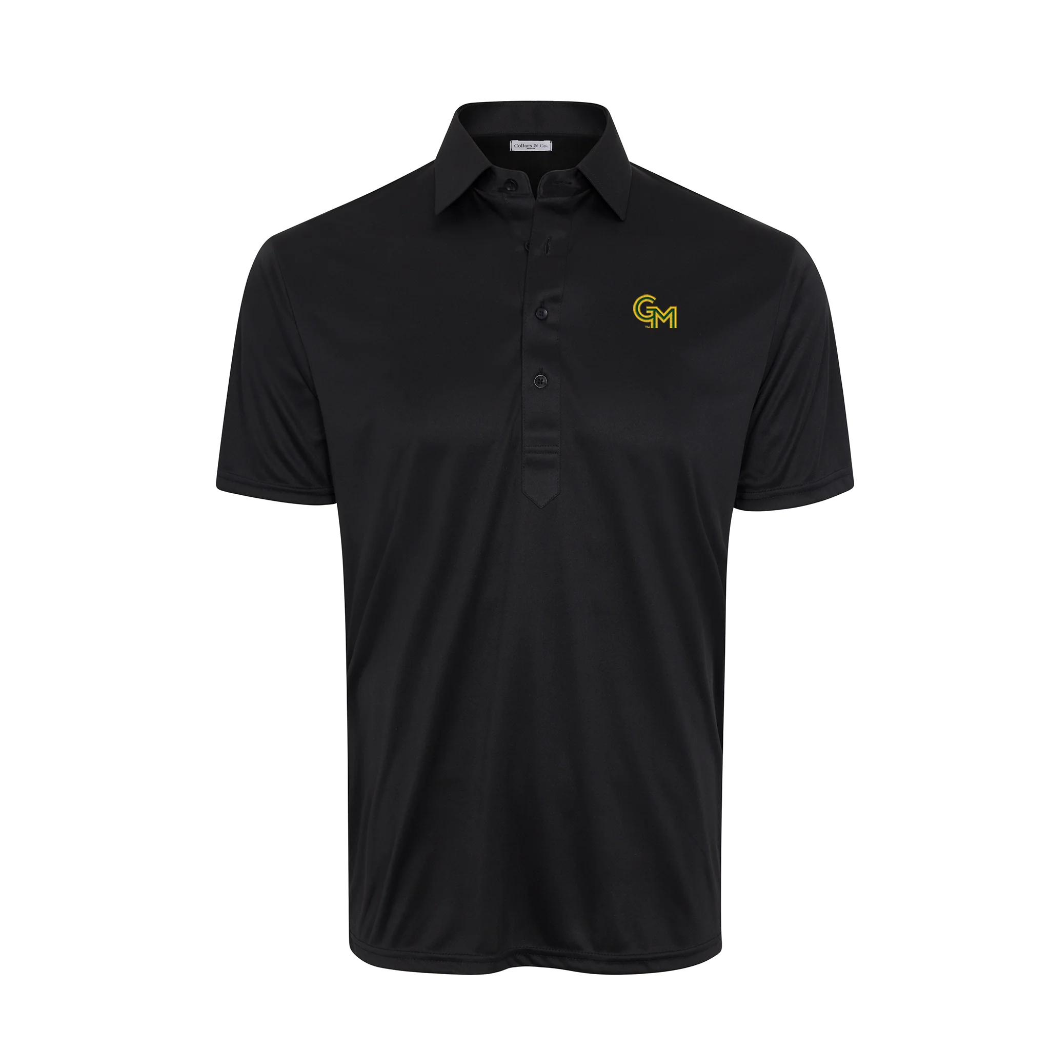 George Mason Semi-Spread Collar Polo Black