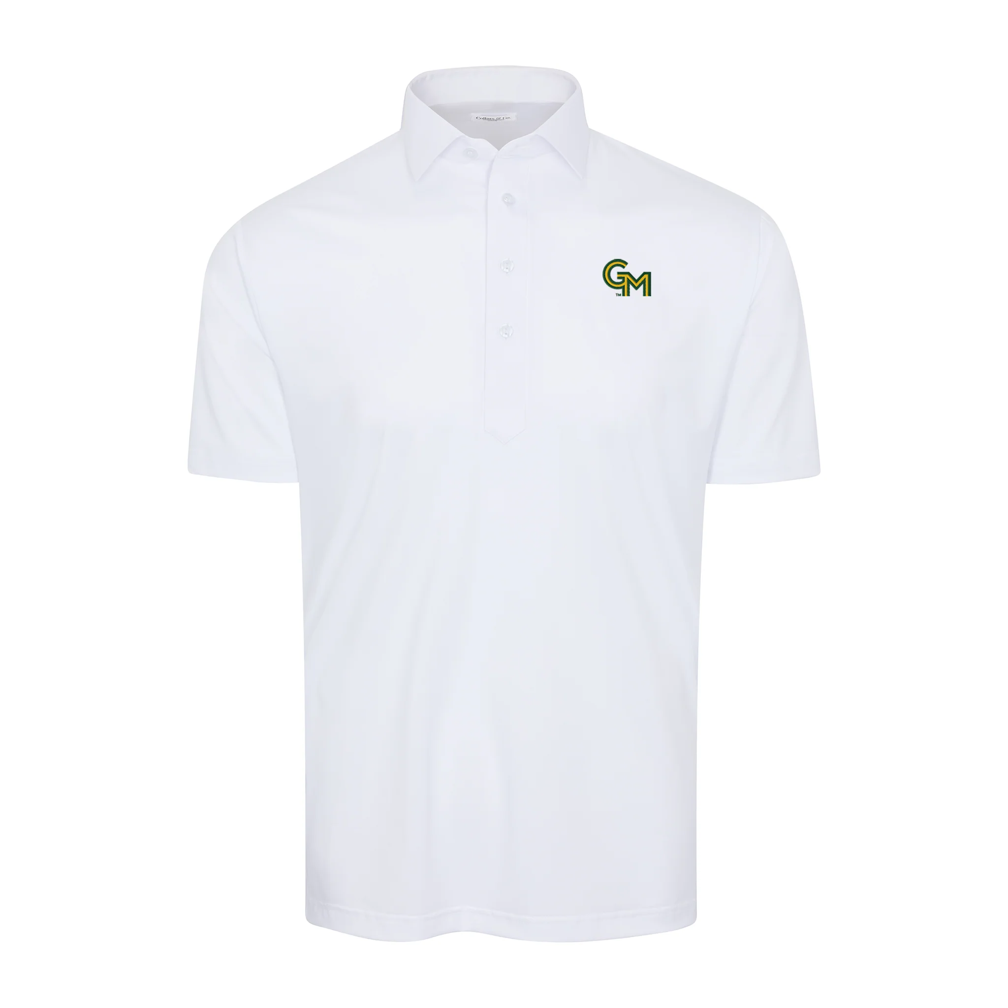 George Mason Semi-Spread Collar Polo White