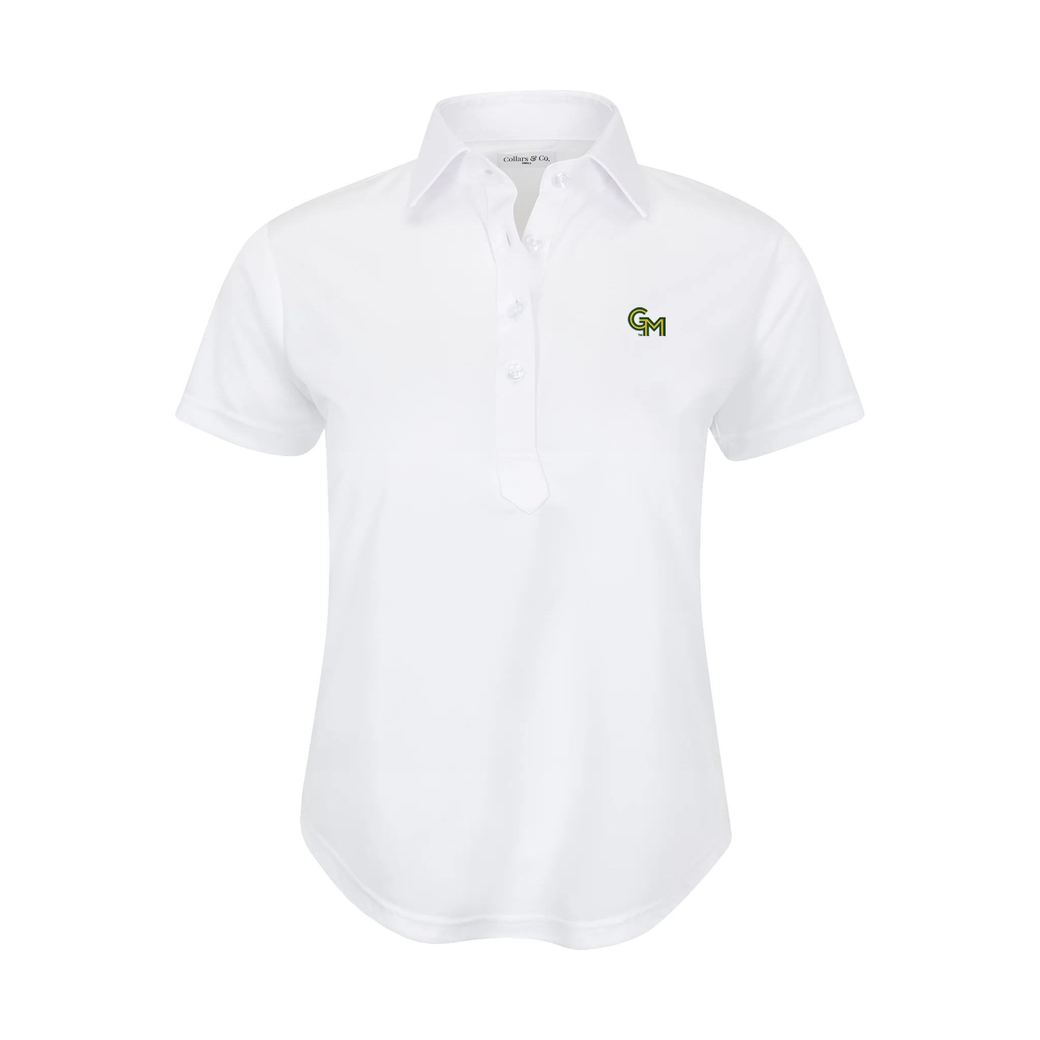 George Mason Women's Cap Sleeve Semi Spread Polo White
