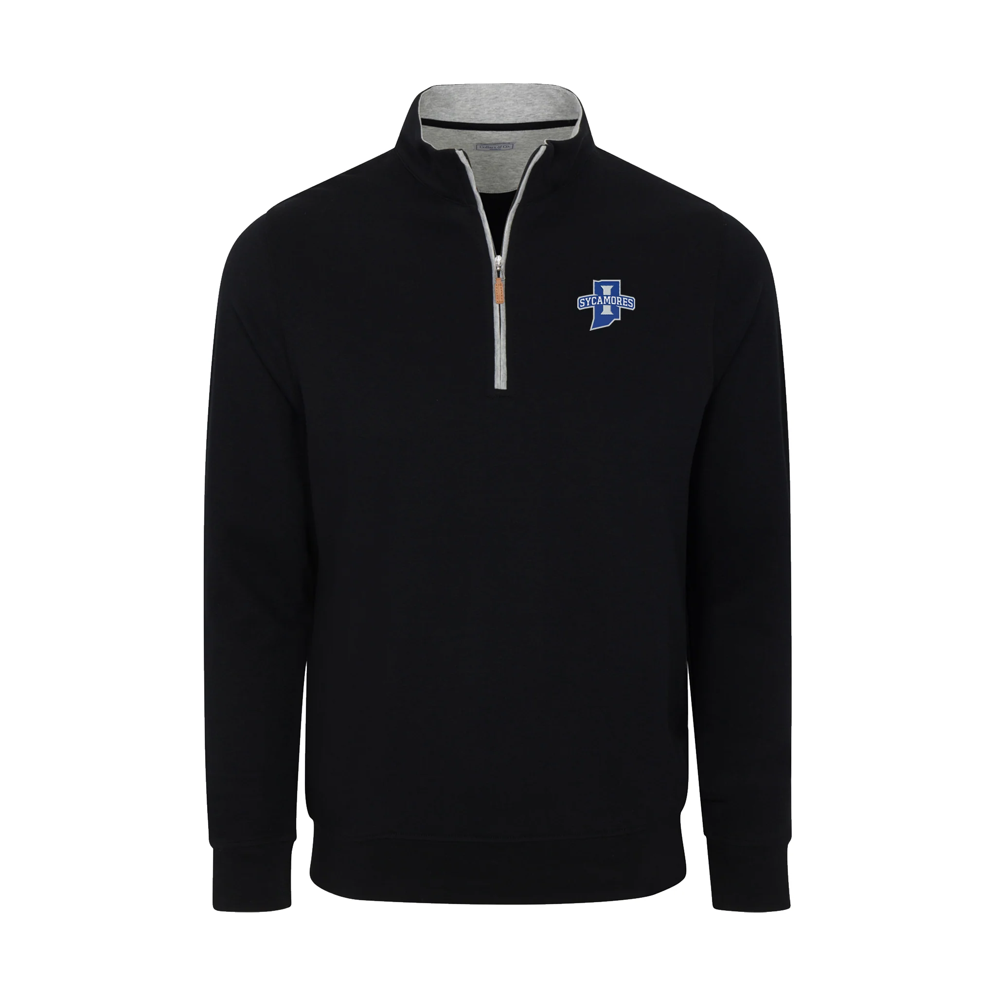 Indiana State Black Heather Cloud Cotton Quarter Zip Pullover